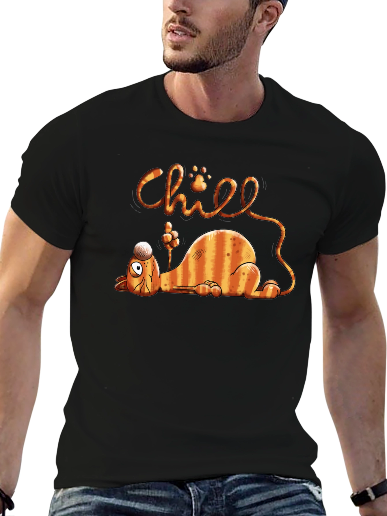Chill Cat Graphic T-Shirt - Relaxed Fit