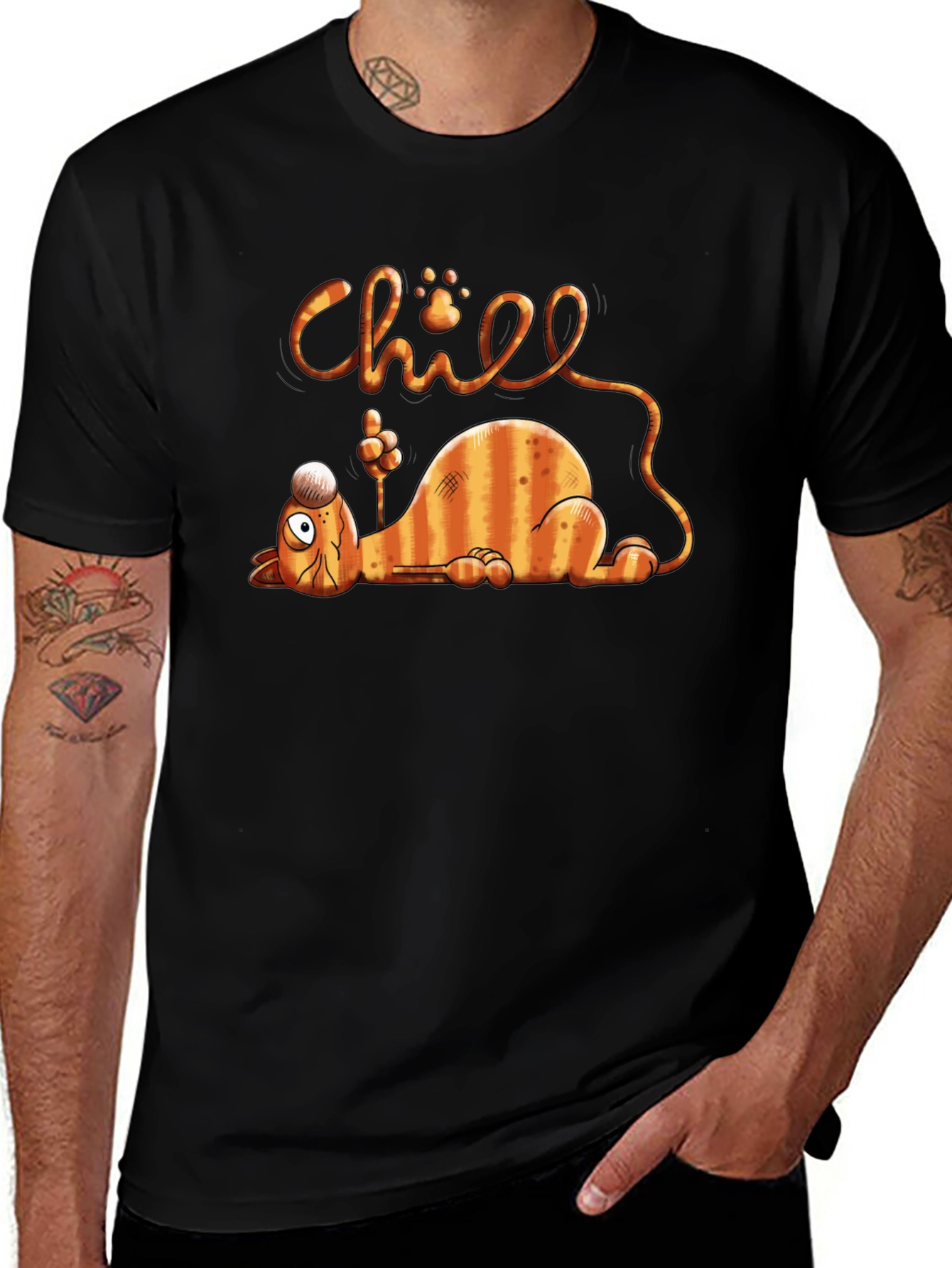 Chill Cat Graphic T-Shirt - Relaxed Fit