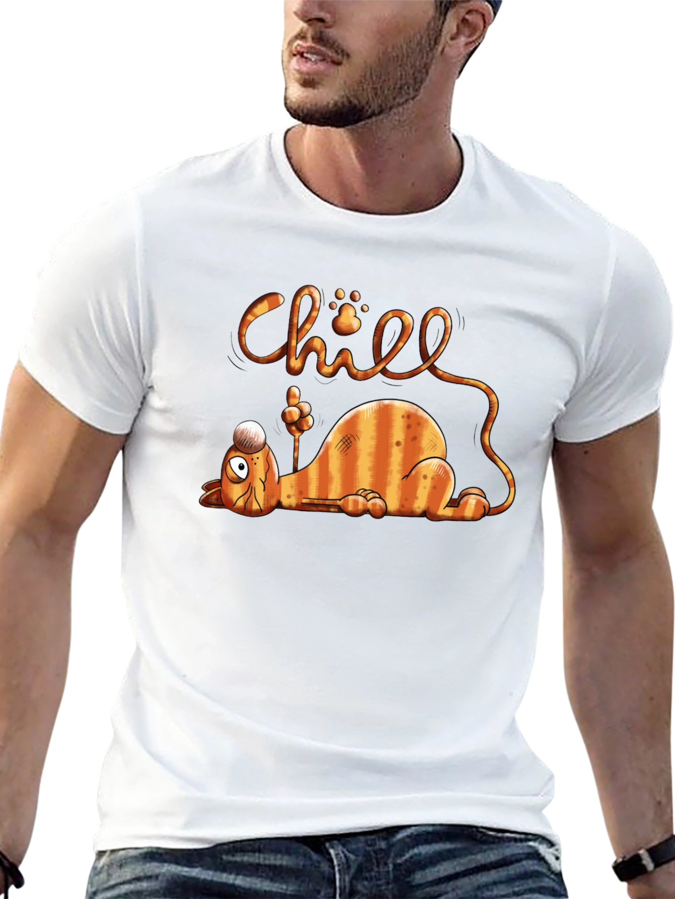 Chill Cat Graphic T-Shirt - Relaxed Fit