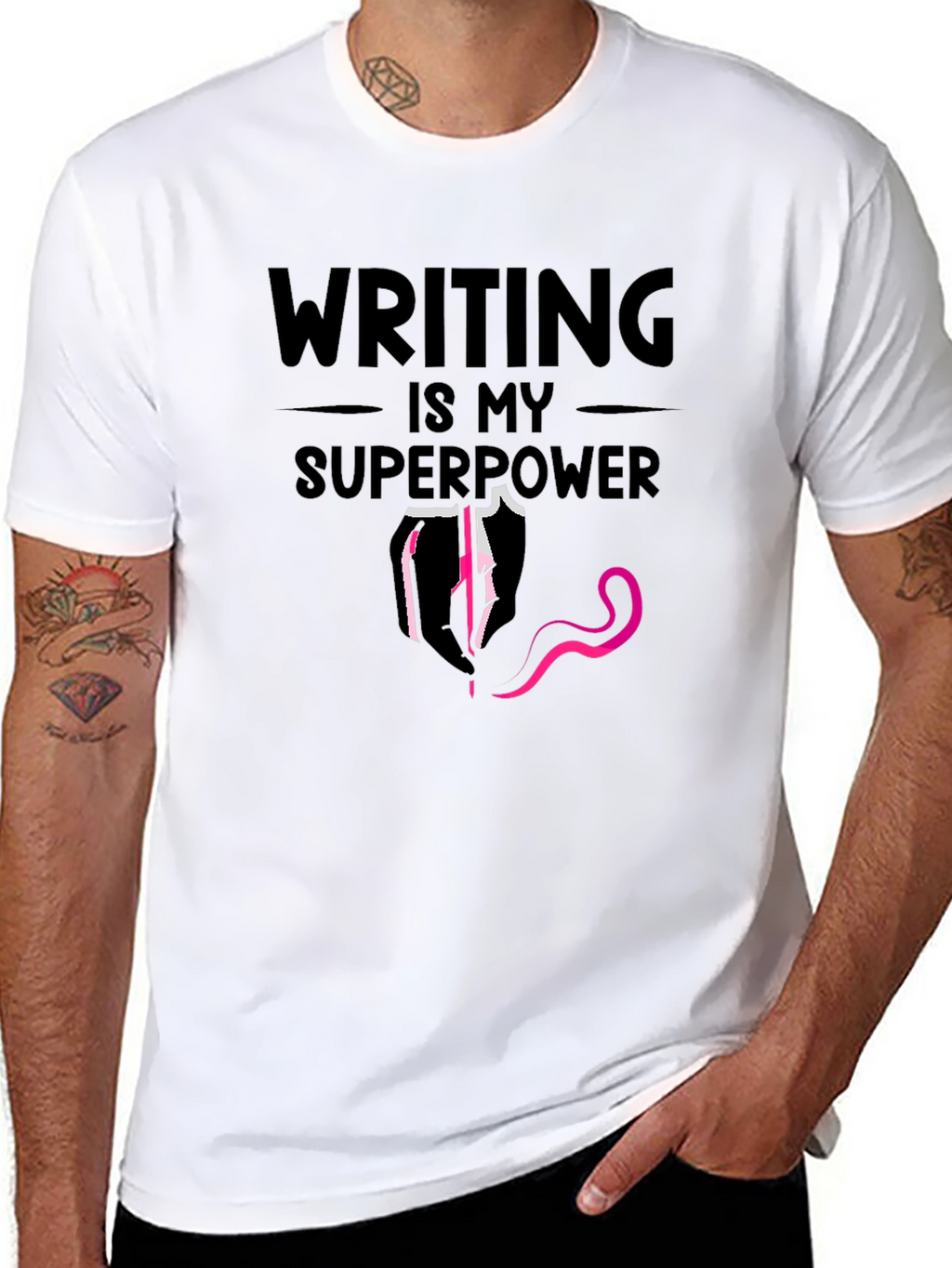 Writing is My Superpower Graphic T-Shirt