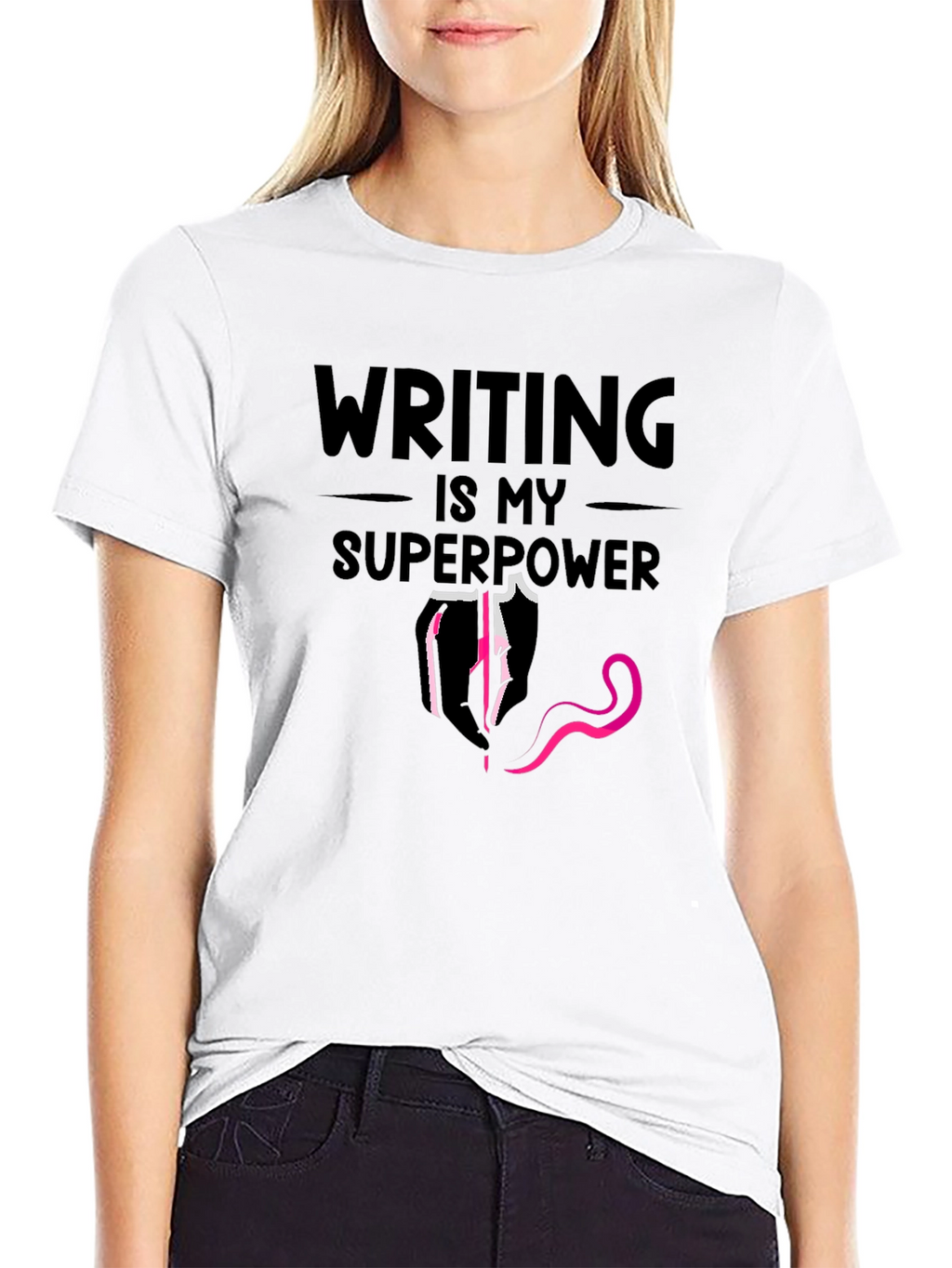 Writing is My Superpower Graphic T-Shirt