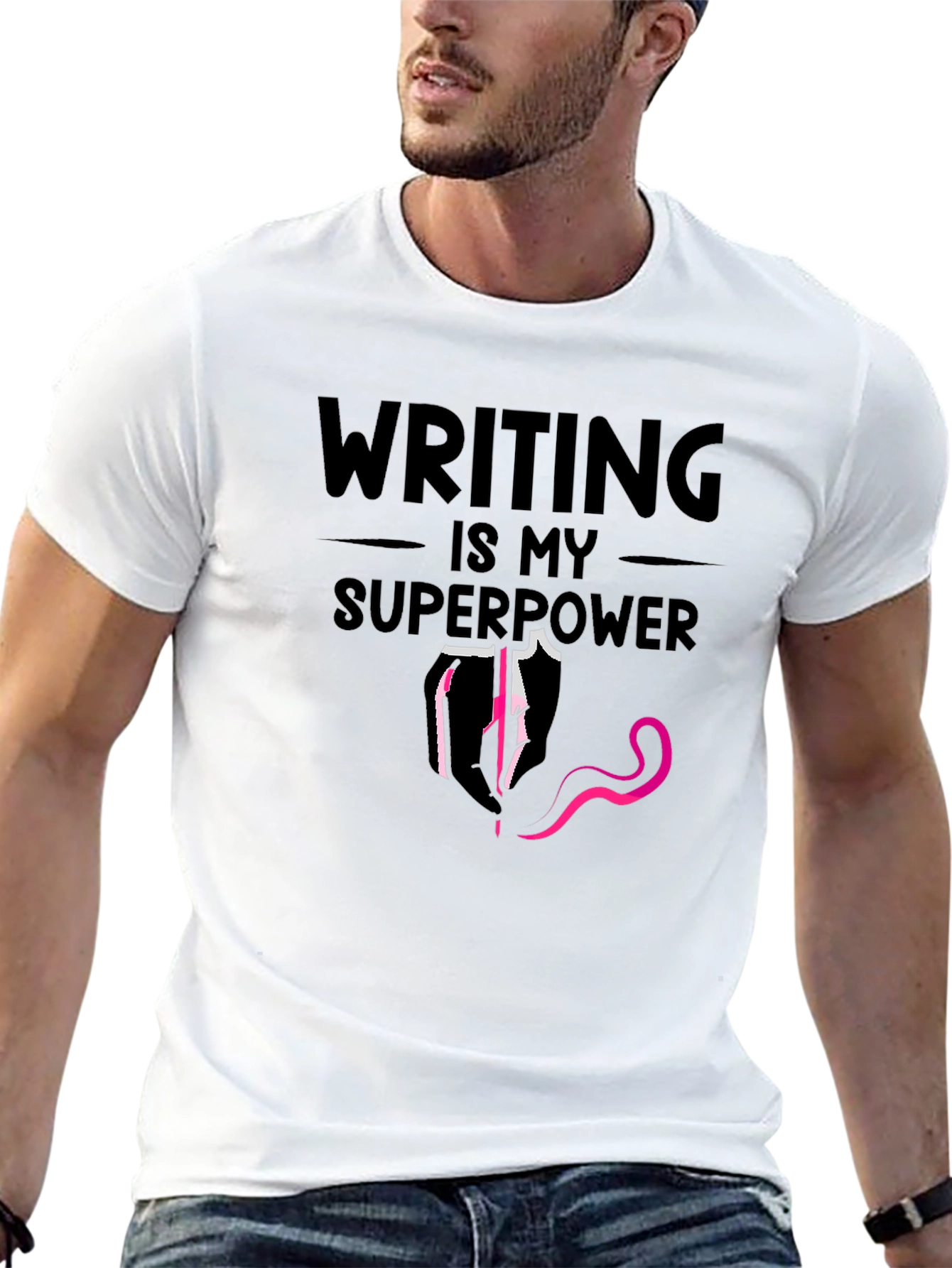 Writing is My Superpower Graphic T-Shirt