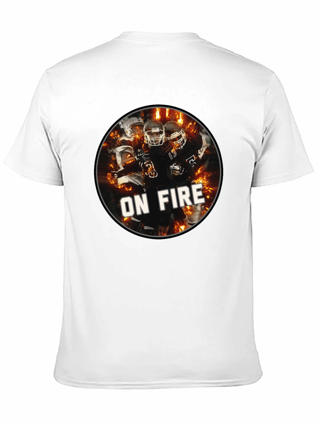 Football On Fire Graphic T-Shirt