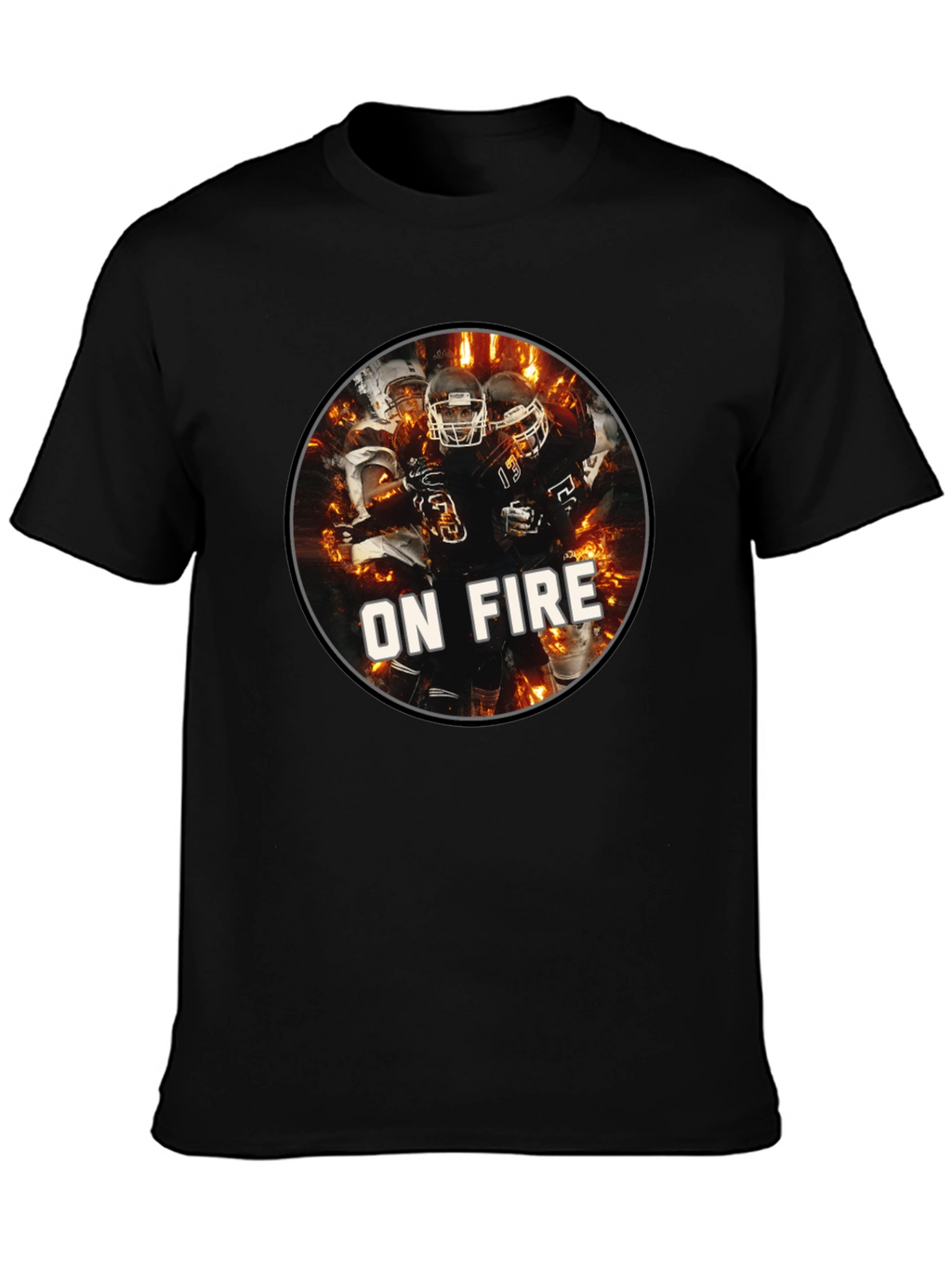 Football On Fire Graphic T-Shirt