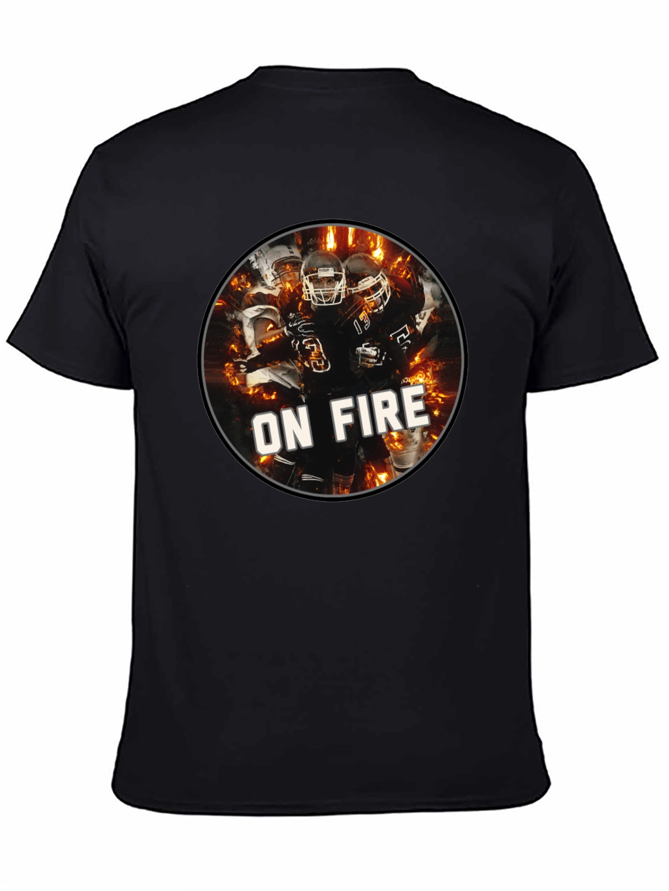 Football On Fire Graphic T-Shirt