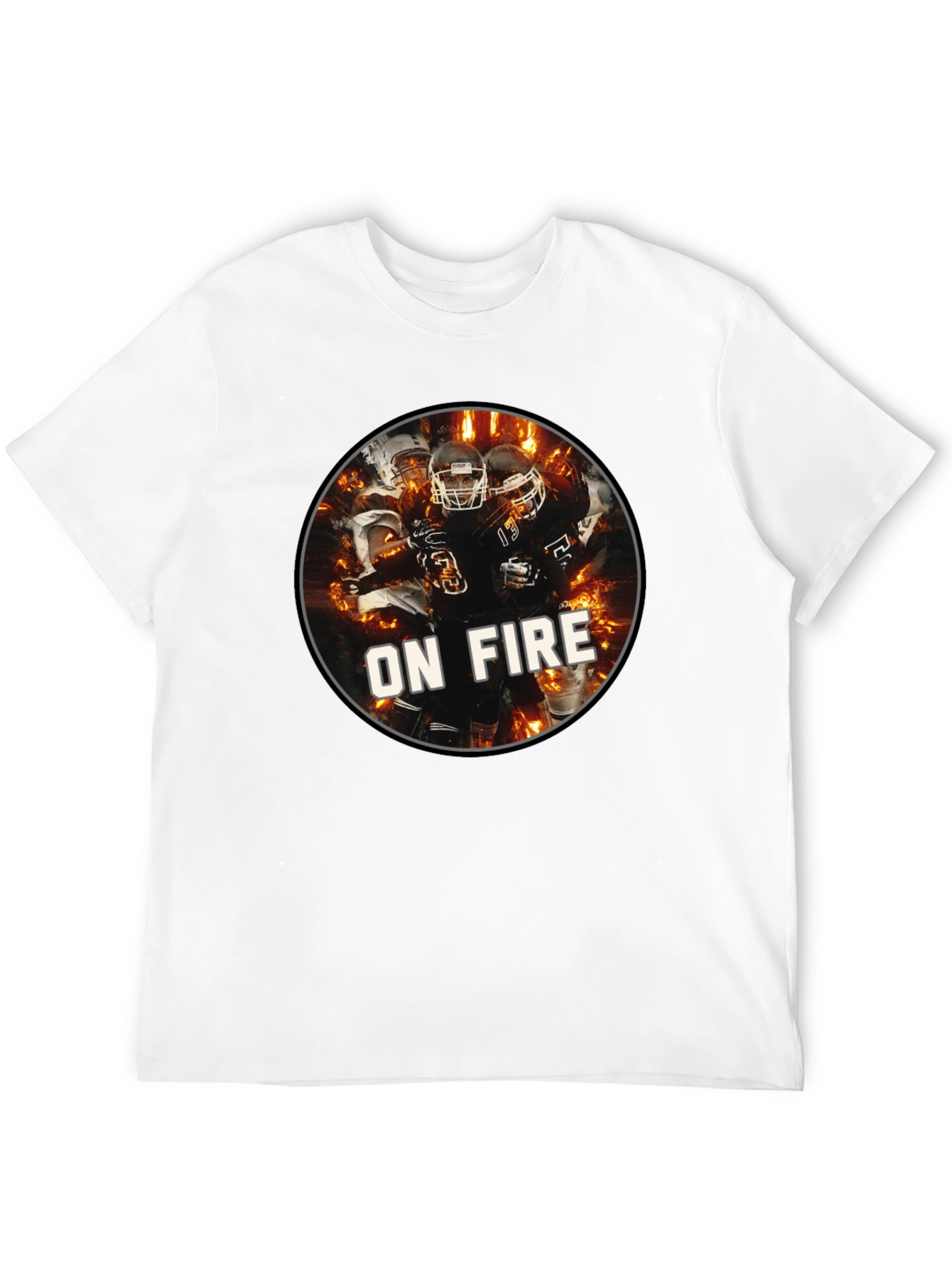 Football On Fire Graphic T-Shirt