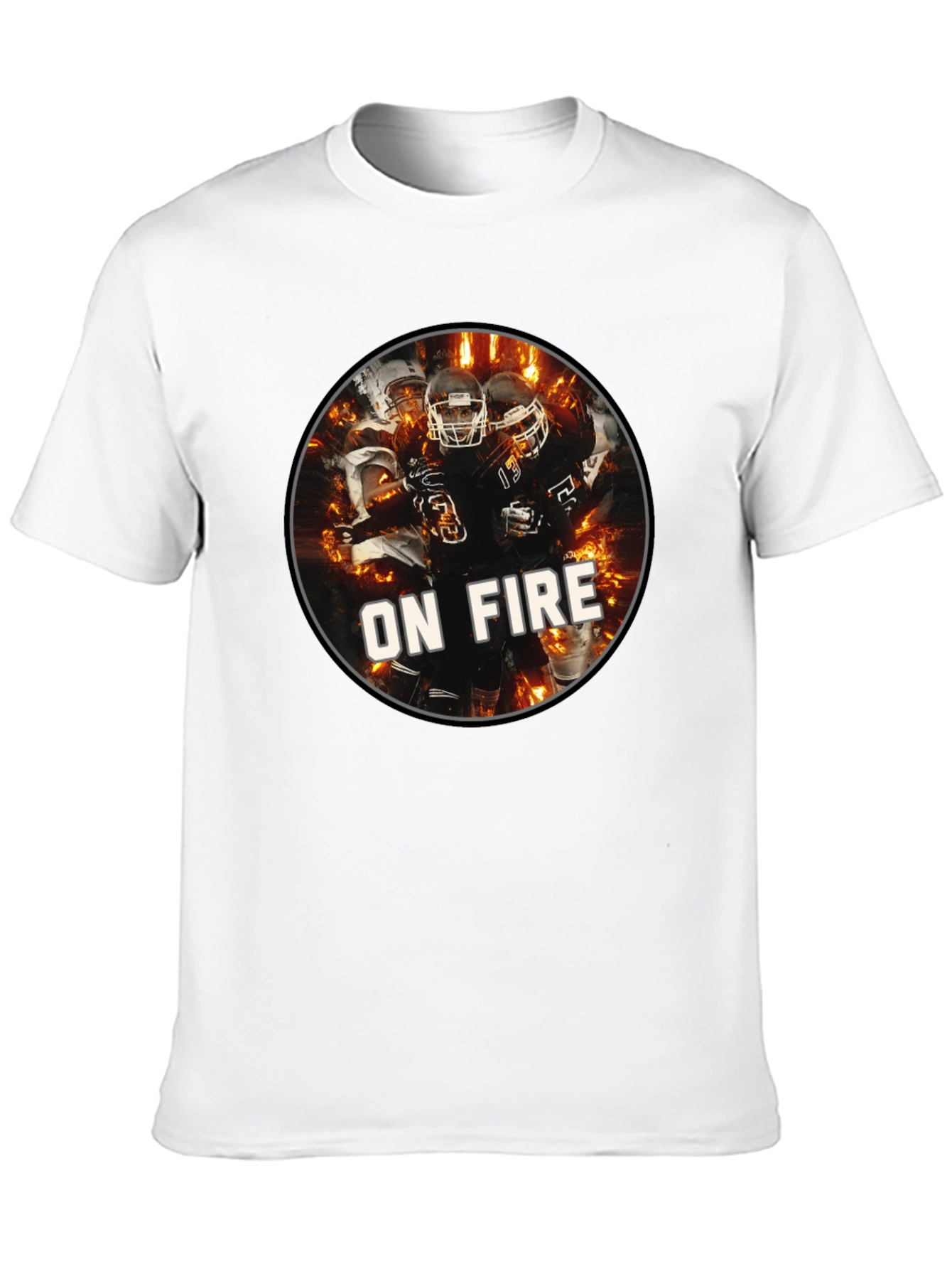 Football On Fire Graphic T-Shirt