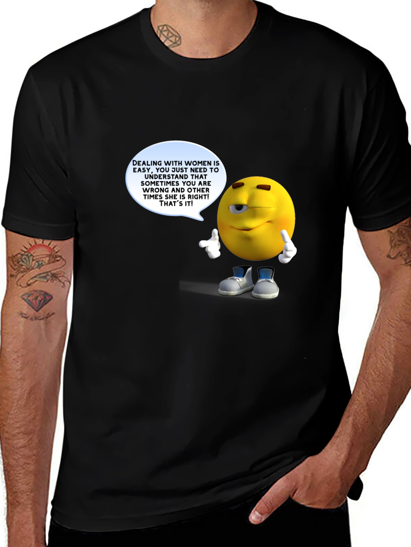 Funny Mens Black T-Shirt with Graphic Design