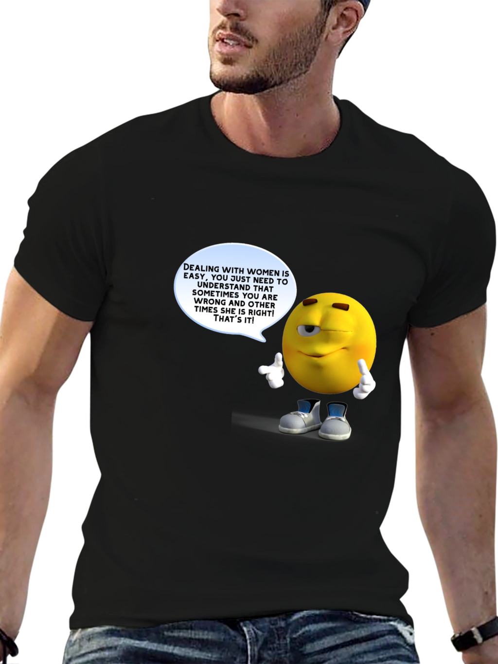 Funny Mens Black T-Shirt with Graphic Design
