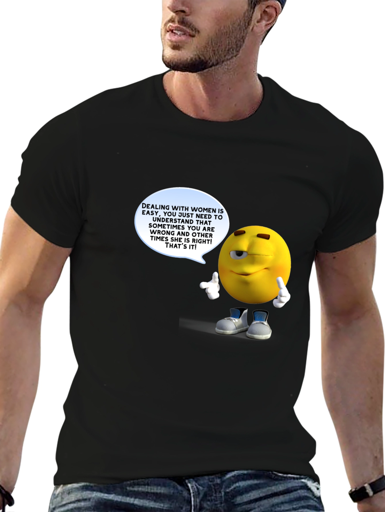 Funny Mens Black T-Shirt with Graphic Design