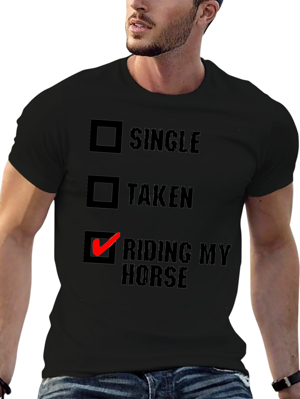 Riding My Horse T-Shirt - Novelty Equestrian Tee