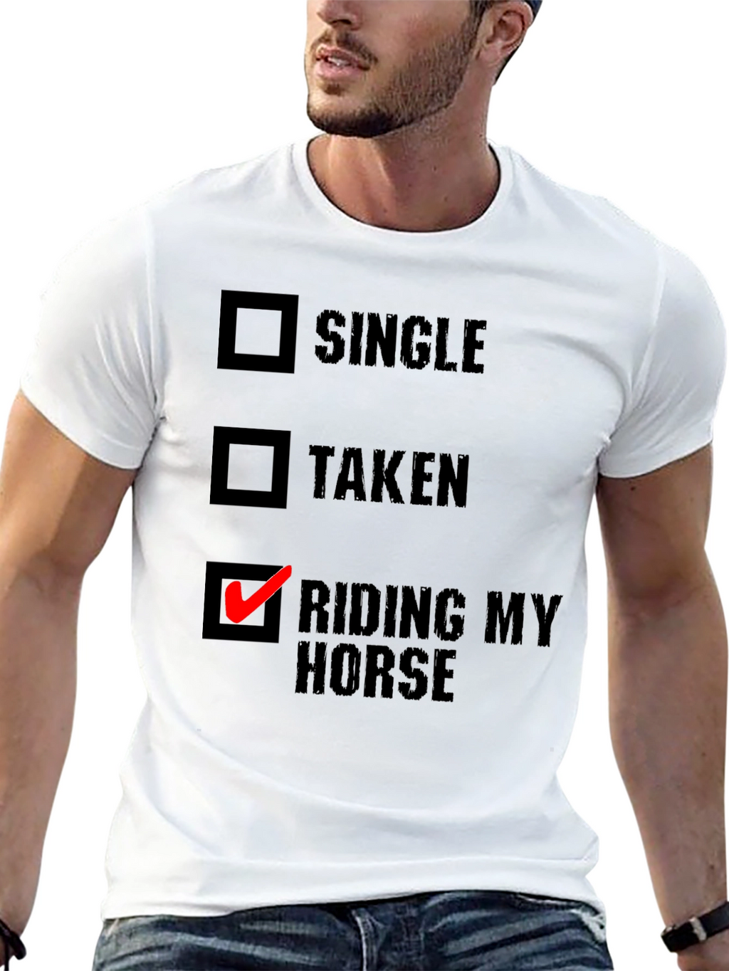 Riding My Horse T-Shirt - Novelty Equestrian Tee