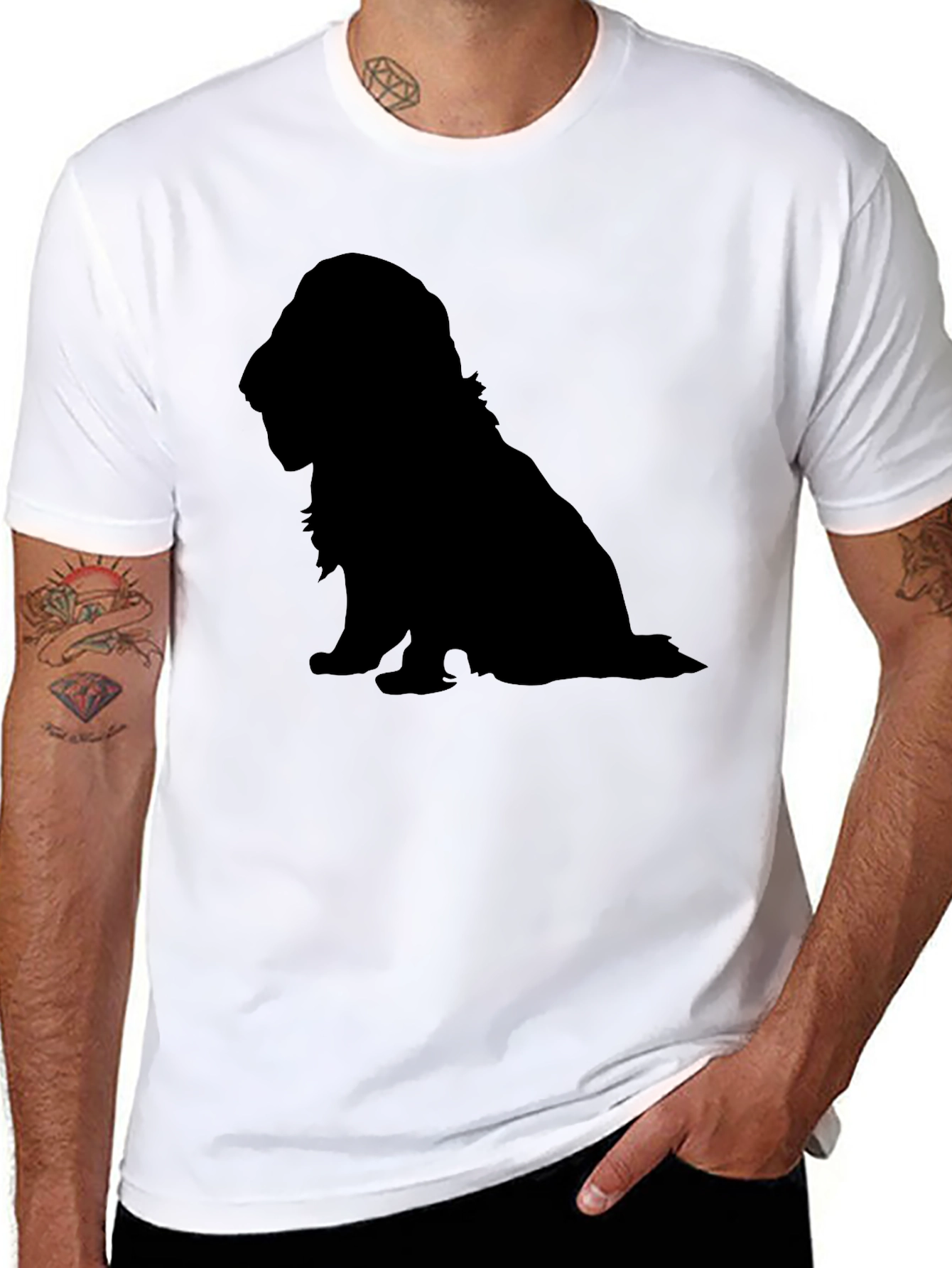 Dog Silhouette T-Shirt - Classic Black Tee