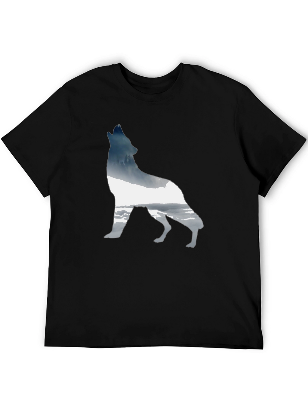Wolf Silhouette Graphic Tee - Modern Black T-Shirt
