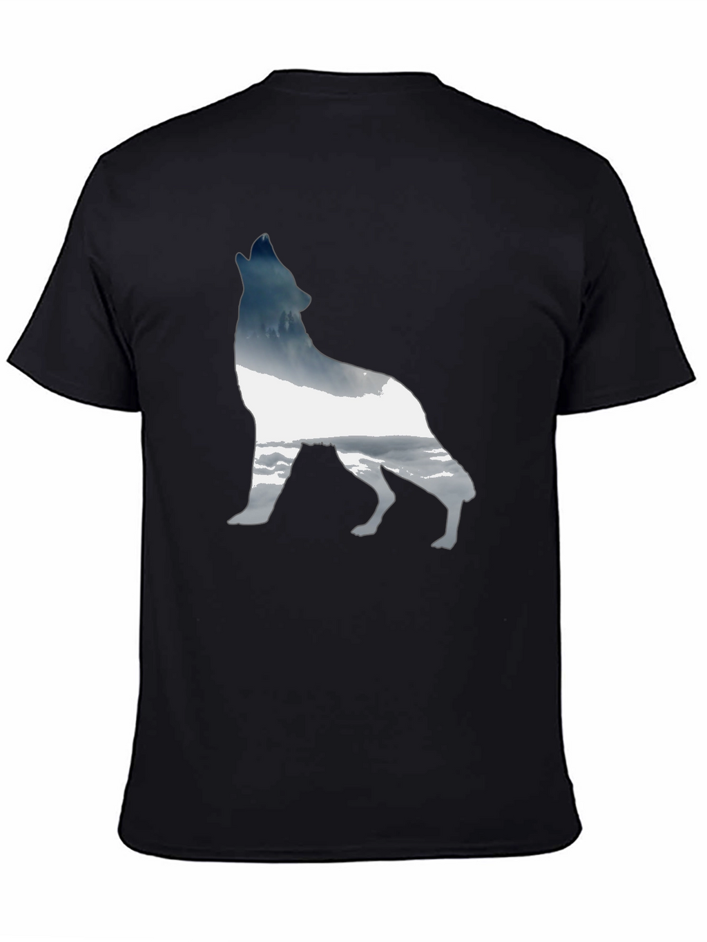 Wolf Silhouette Graphic Tee - Modern Black T-Shirt