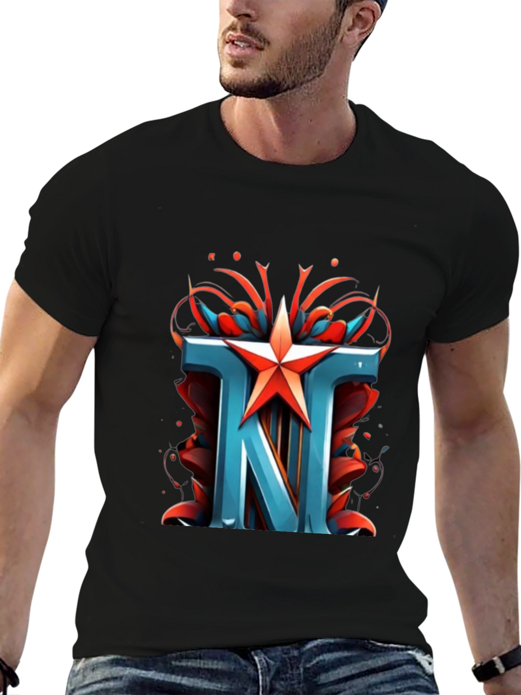 TNT Star Graphic Black T-Shirt