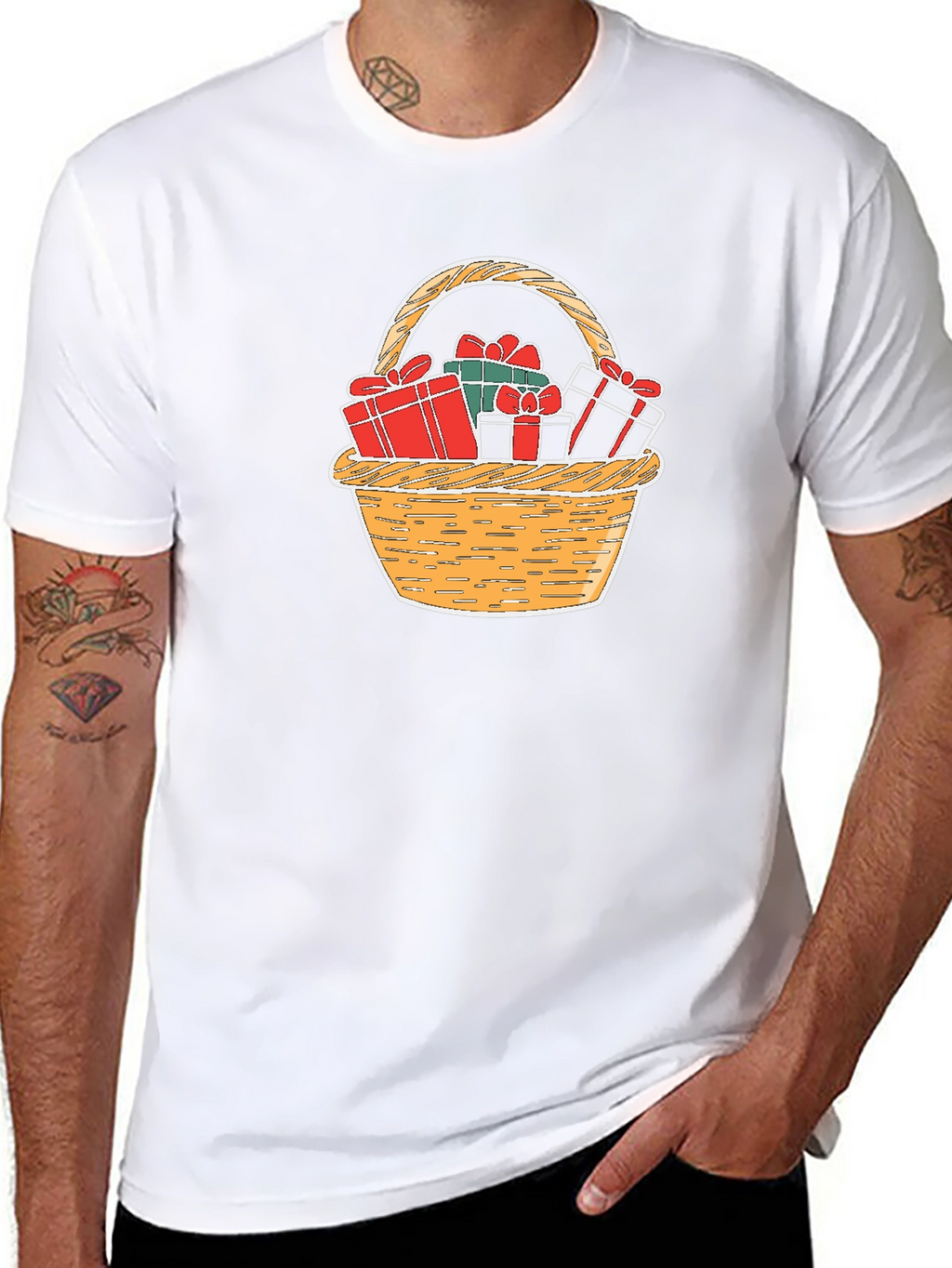 Festive Gift Basket T-Shirt - Holiday Cheer