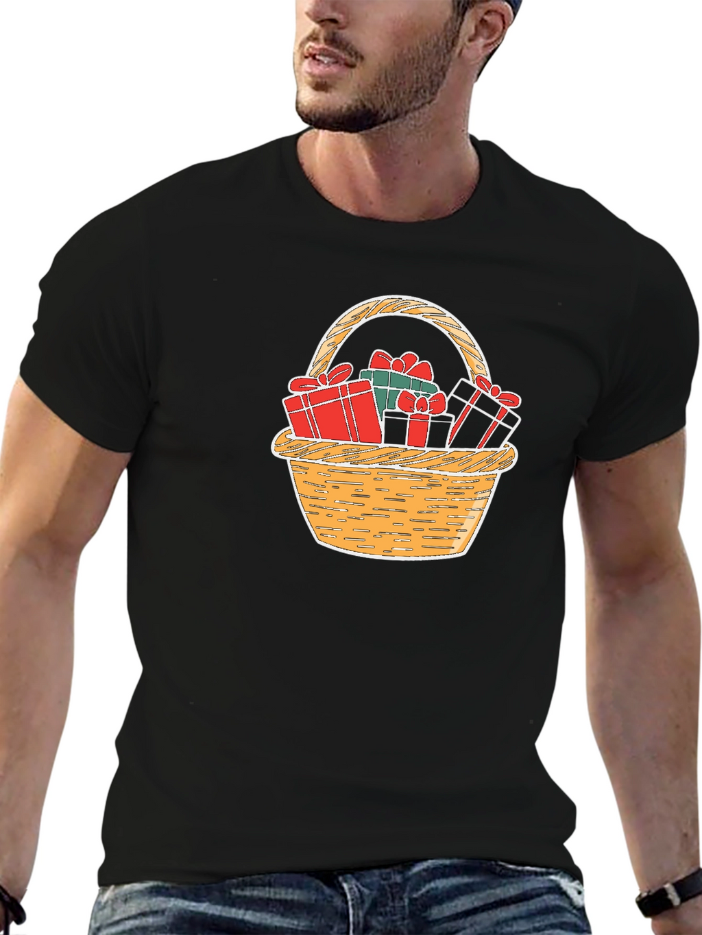 Festive Gift Basket T-Shirt - Holiday Cheer