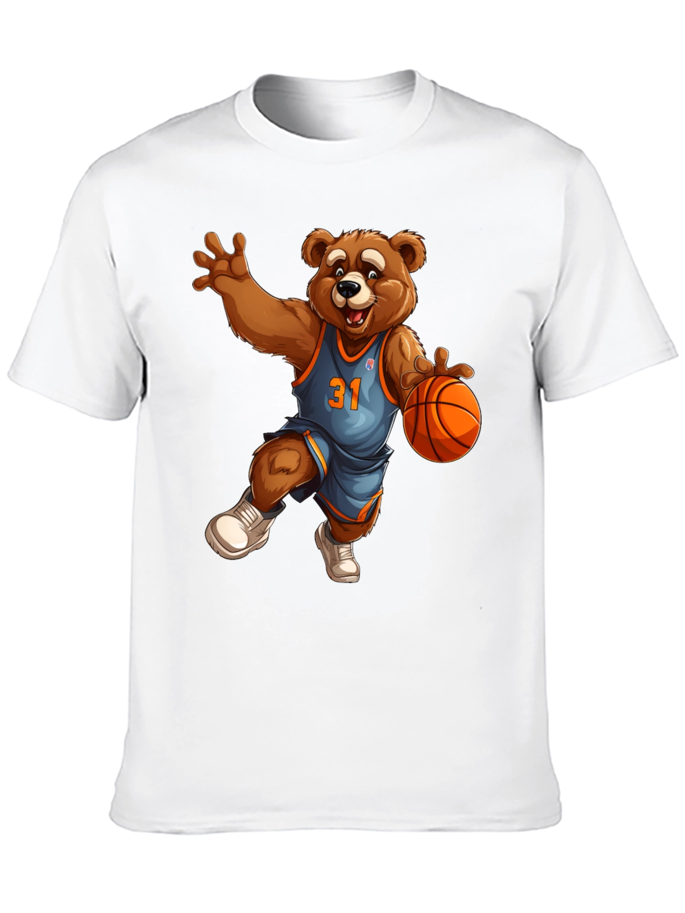 Basketball Bear Graphic Tee - Cool Cartoon Design