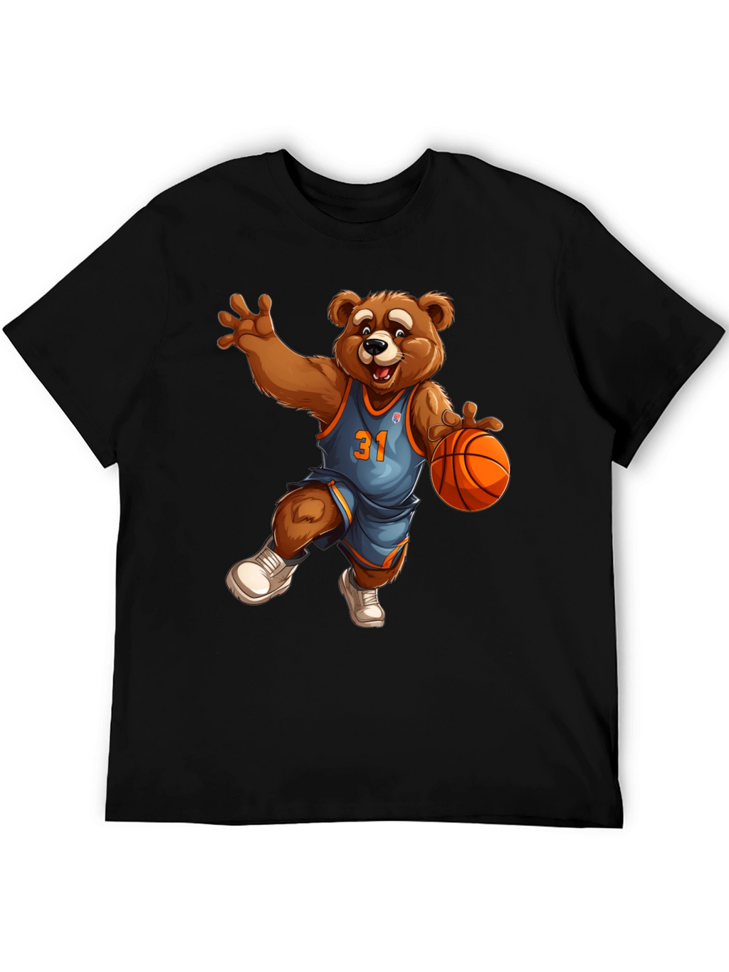 Basketball Bear Graphic Tee - Cool Cartoon Design