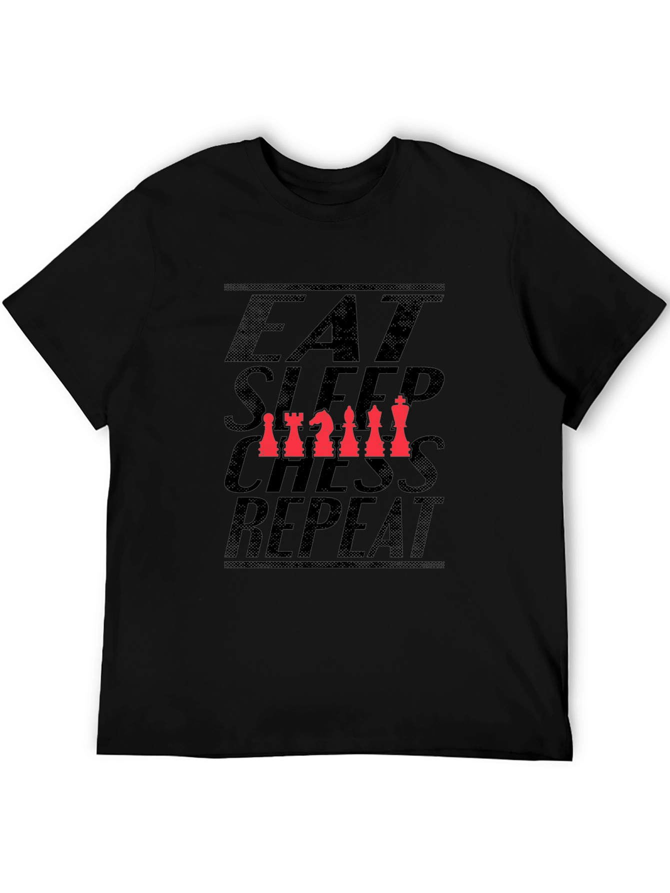 Eat Sleep Chess Repeat T-Shirt - Black Cotton Tee
