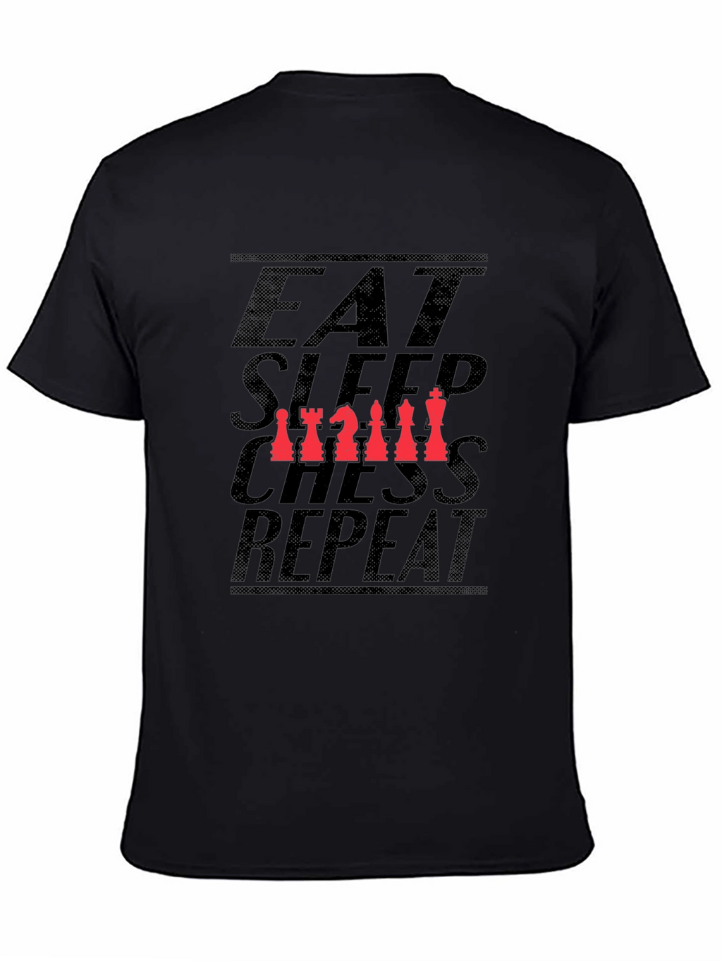 Eat Sleep Chess Repeat T-Shirt - Black Cotton Tee