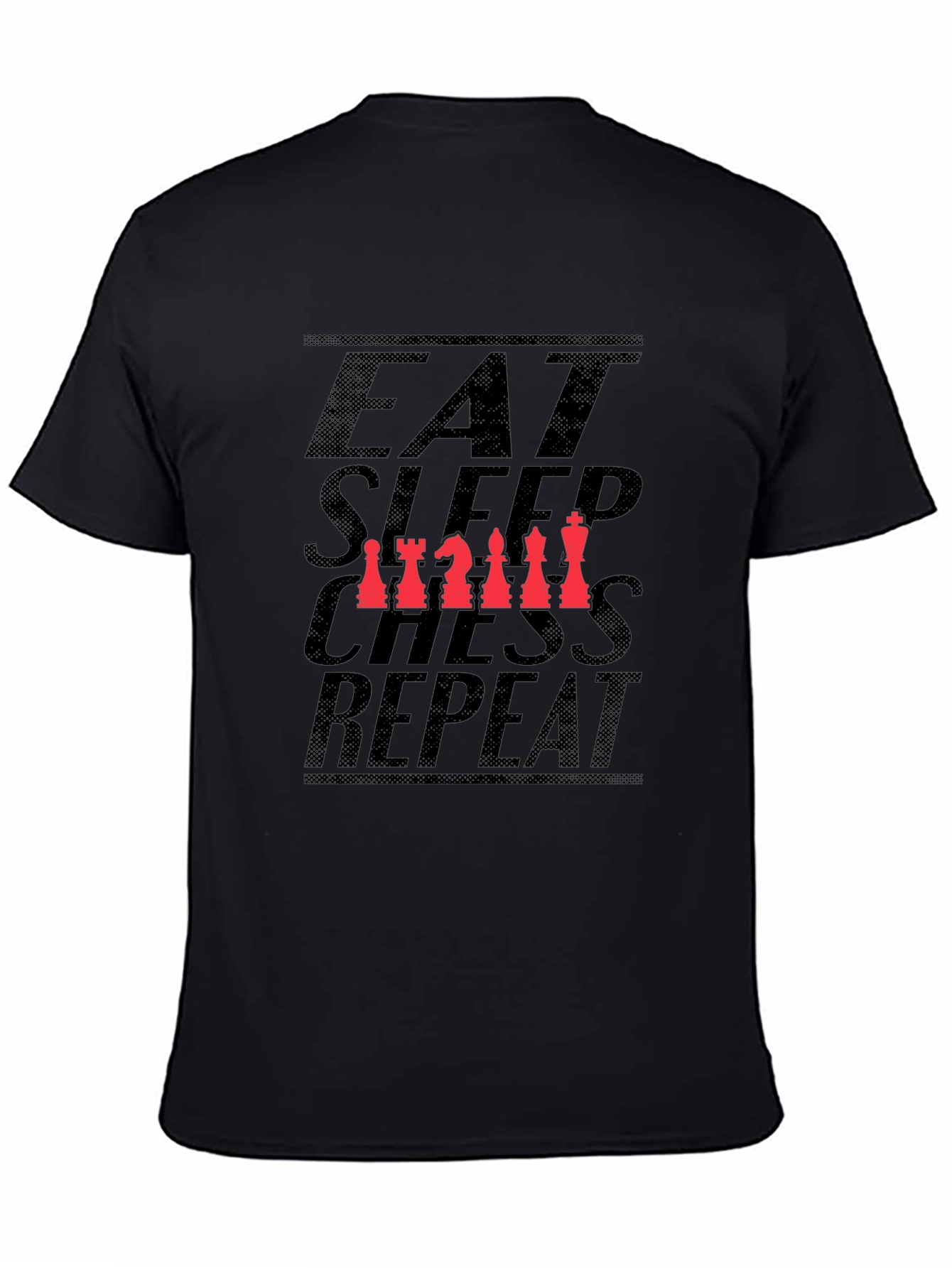 Eat Sleep Chess Repeat T-Shirt - Black Cotton Tee