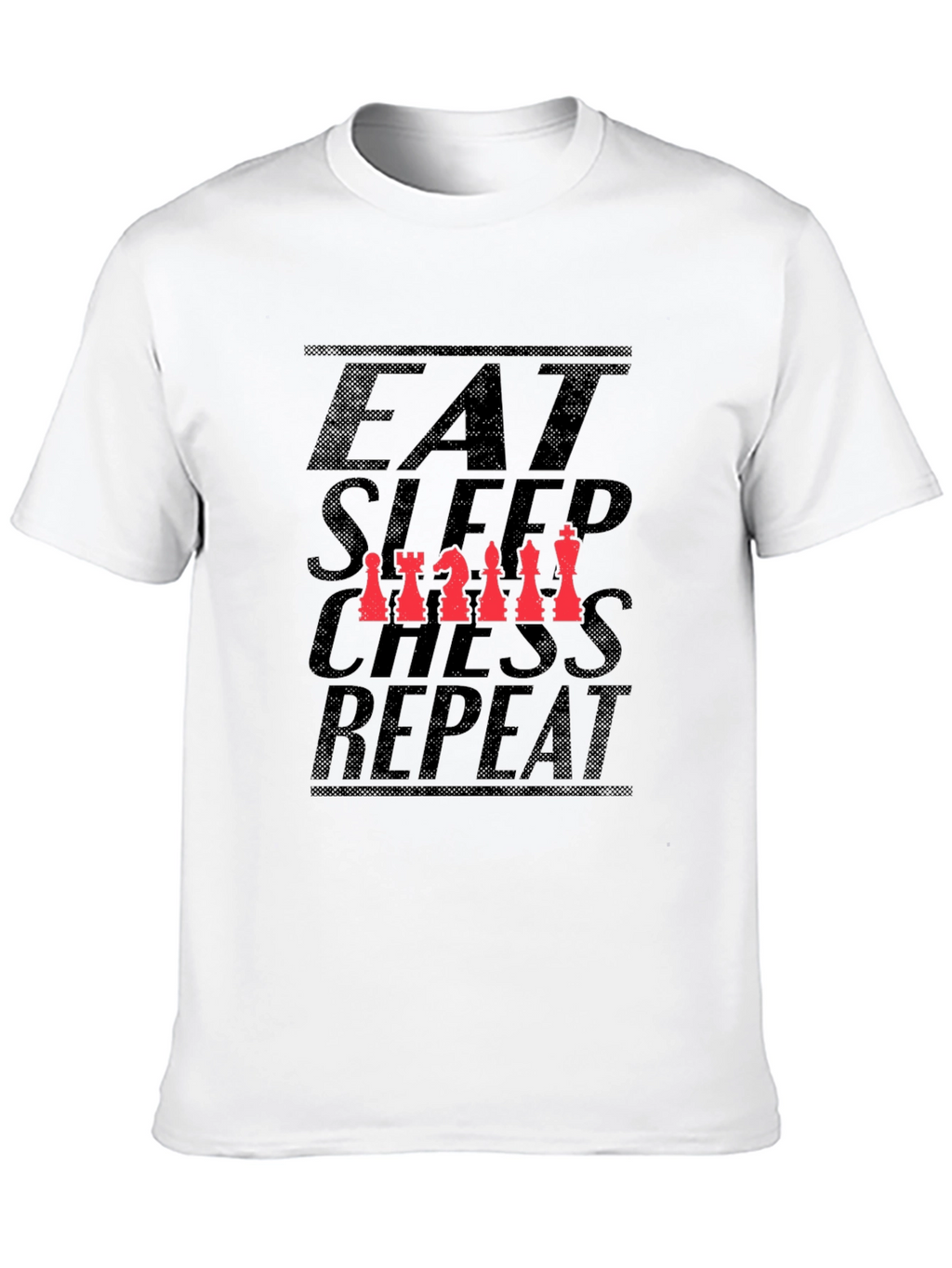 Eat Sleep Chess Repeat T-Shirt - Black Cotton Tee