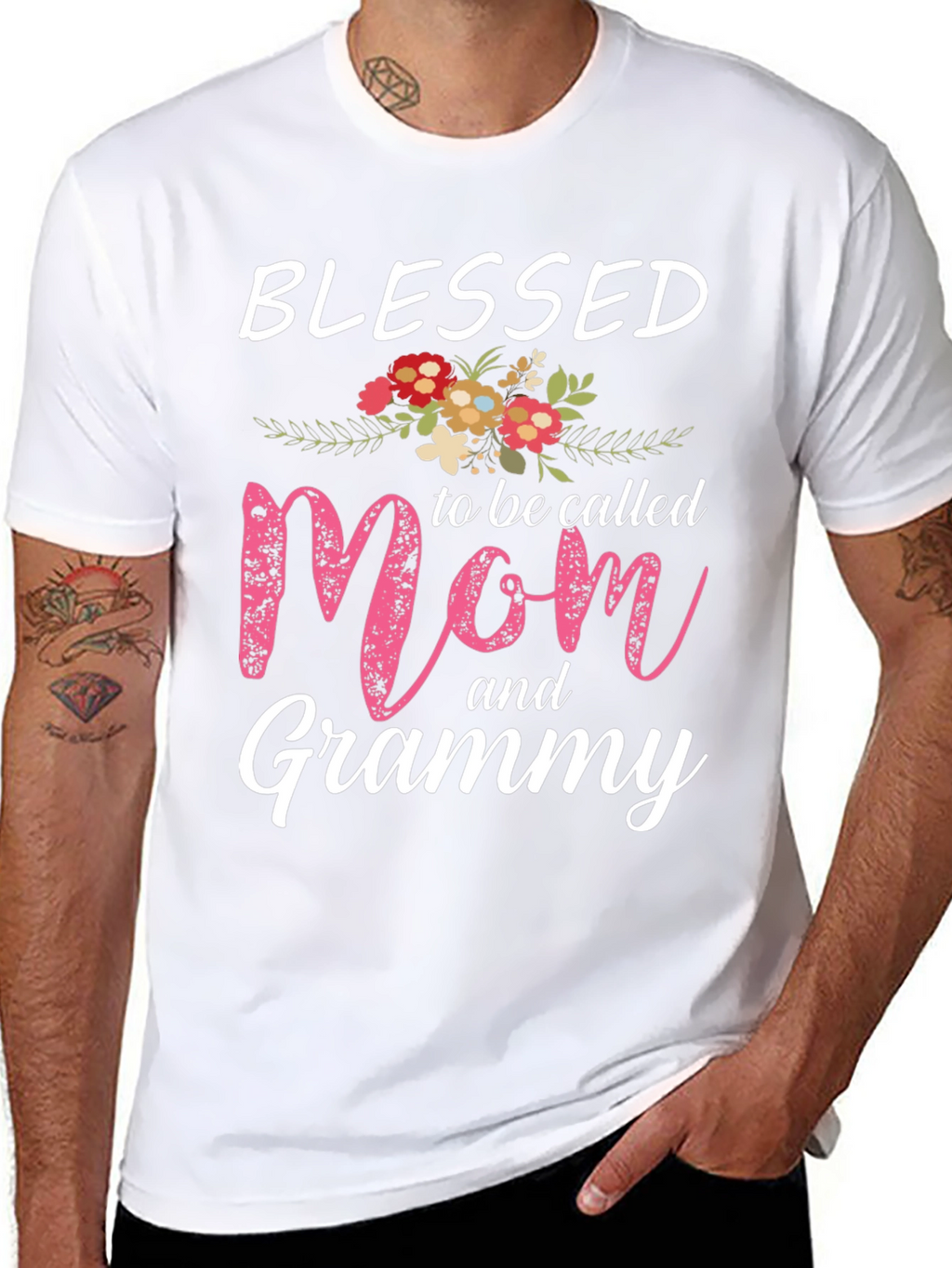 Blessed Mom and Grammy Graphic T-Shirt