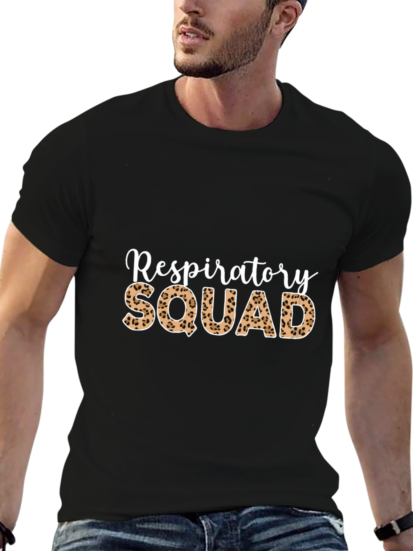 Respiratory Squad Leopard Print Graphic T-Shirt
