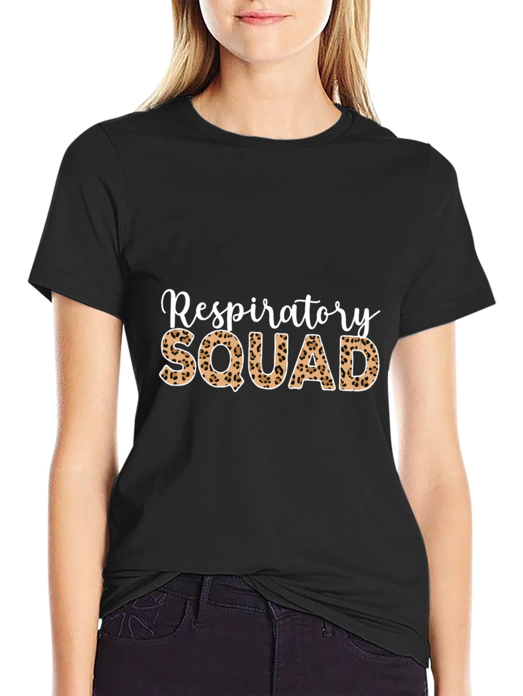Respiratory Squad Leopard Print Graphic T-Shirt