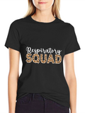 Respiratory Squad Leopard Print Graphic T-Shirt