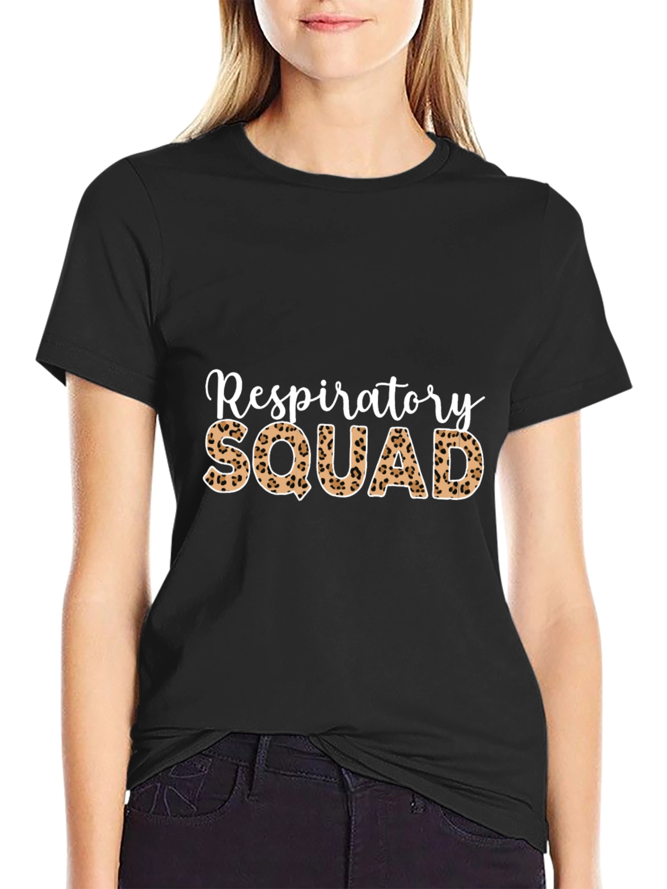 Respiratory Squad Leopard Print Graphic T-Shirt