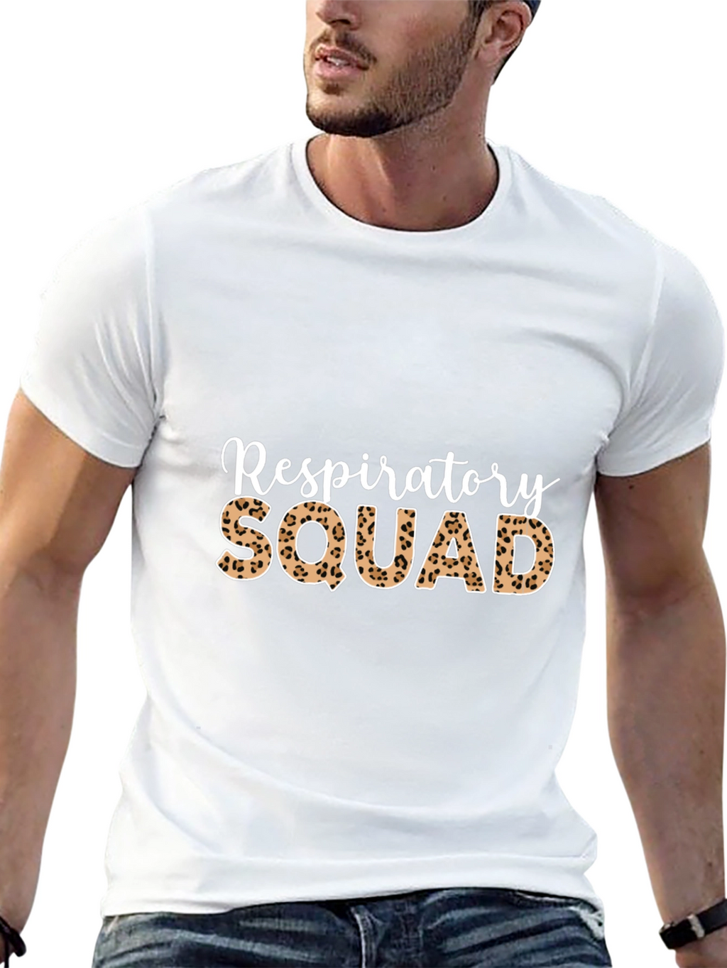 Respiratory Squad Leopard Print Graphic T-Shirt