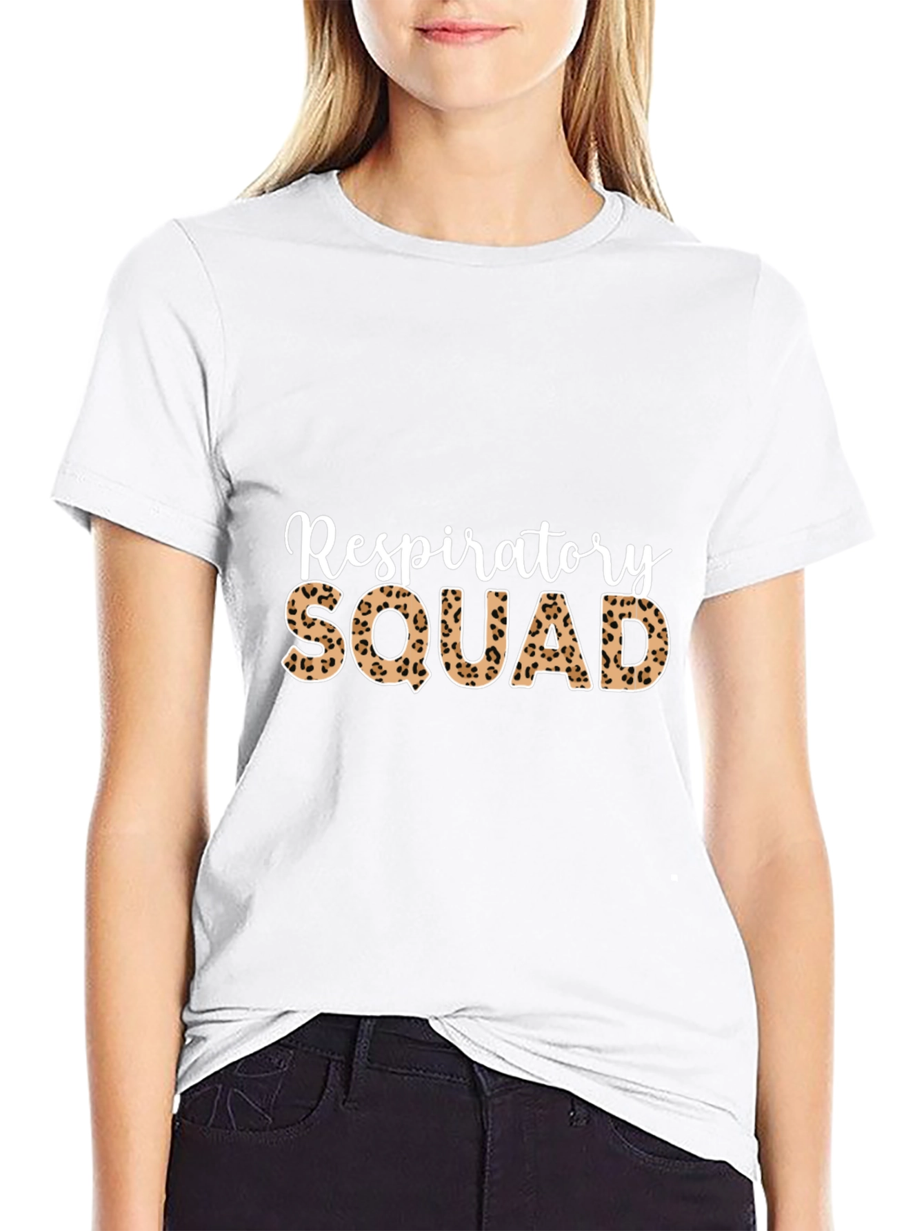 Respiratory Squad Leopard Print Graphic T-Shirt