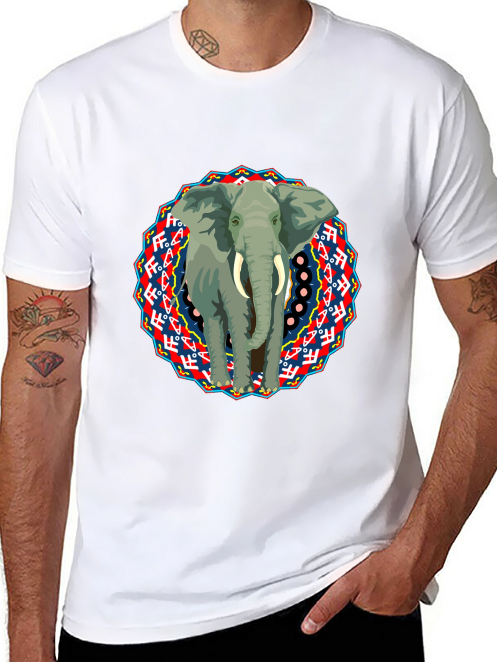 Elephant Mandala Graphic T-Shirt