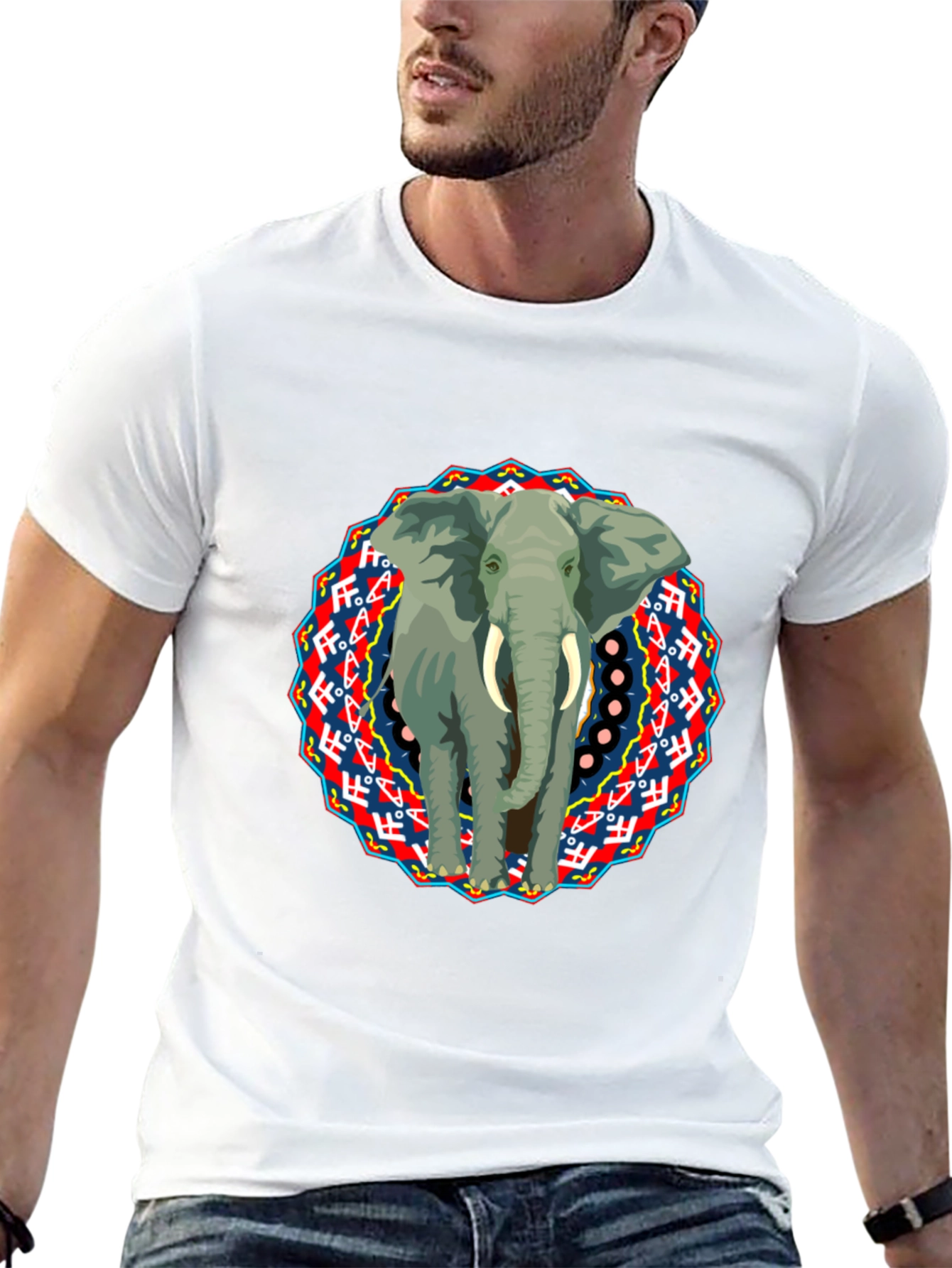 Elephant Mandala Graphic T-Shirt
