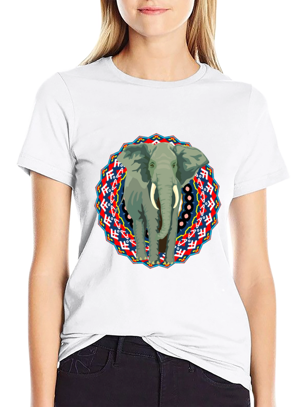 Elephant Mandala Graphic T-Shirt