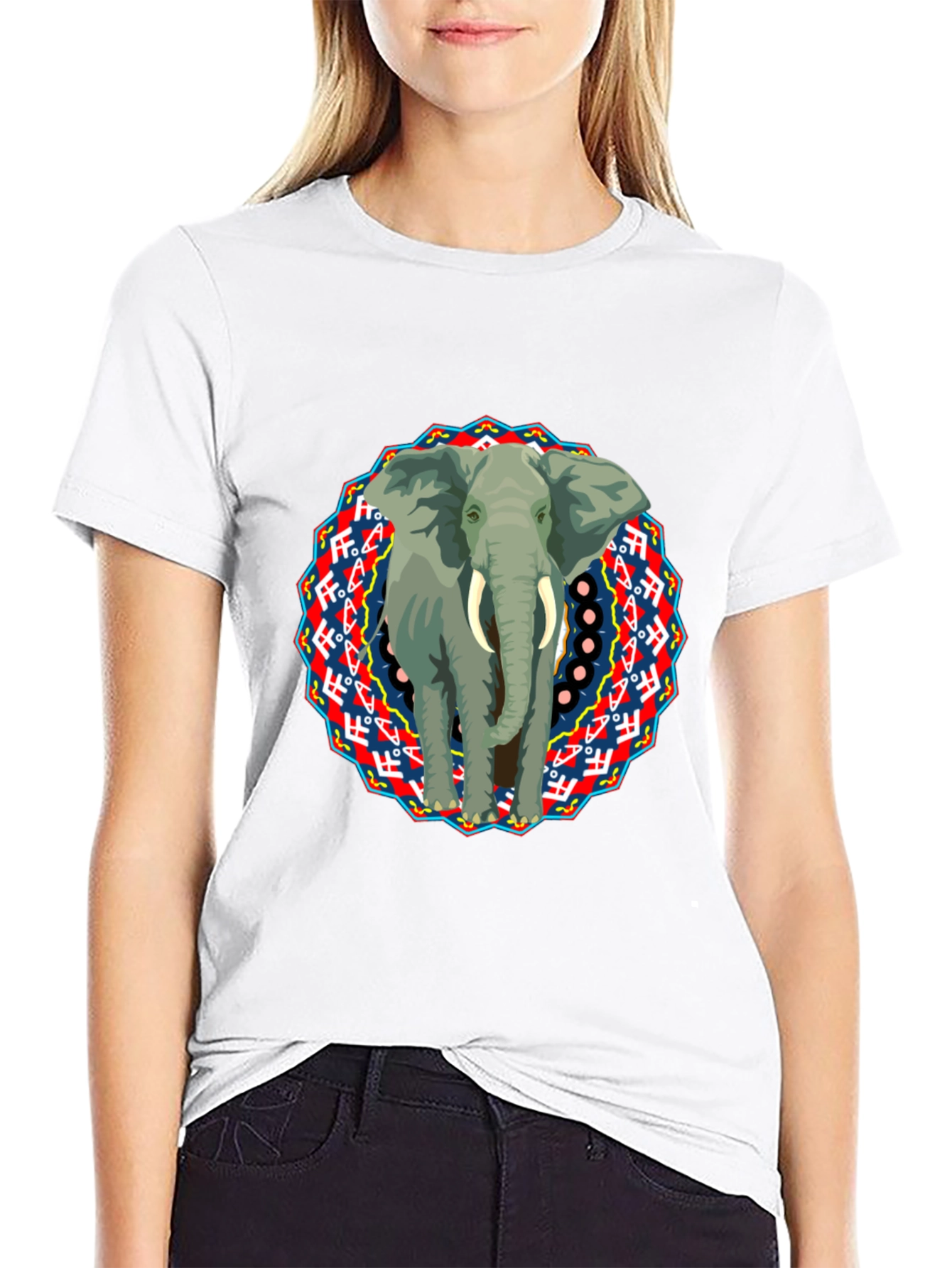 Elephant Mandala Graphic T-Shirt
