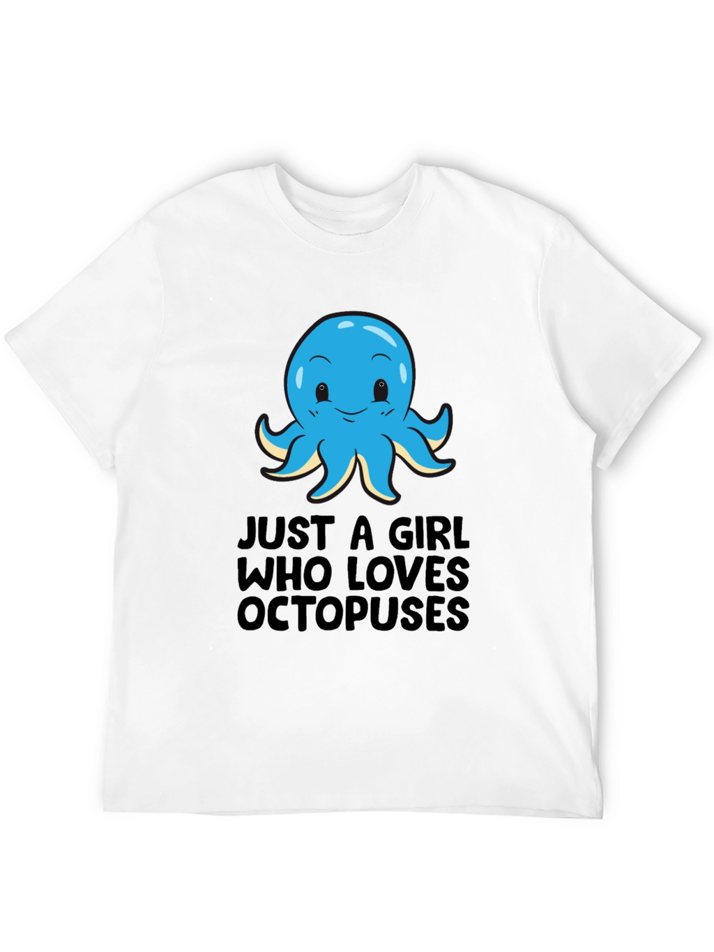 Girl Loves Octopuses Black T-Shirt