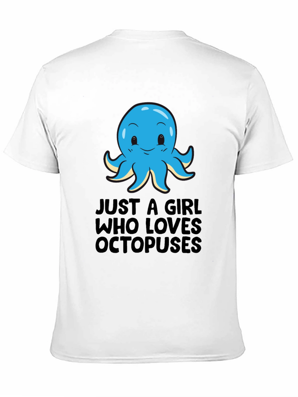 Girl Loves Octopuses Black T-Shirt