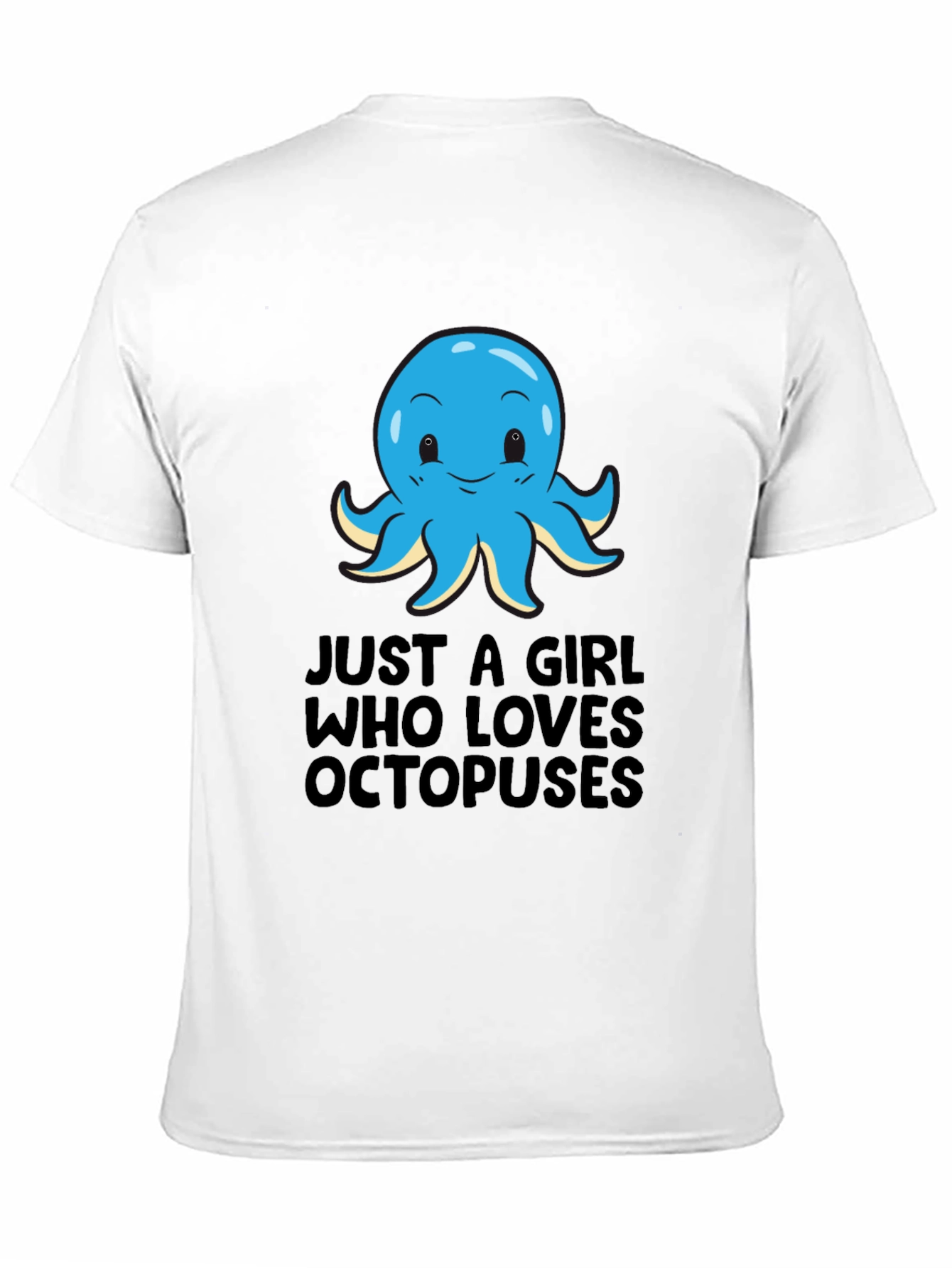 Girl Loves Octopuses Black T-Shirt