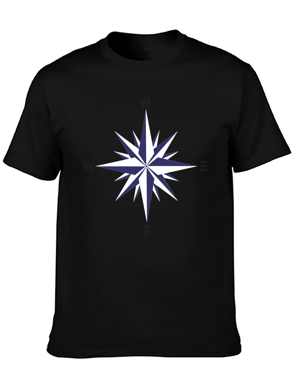 Compass Rose Graphic Tee - Stylish Black Cotton T-Shirt