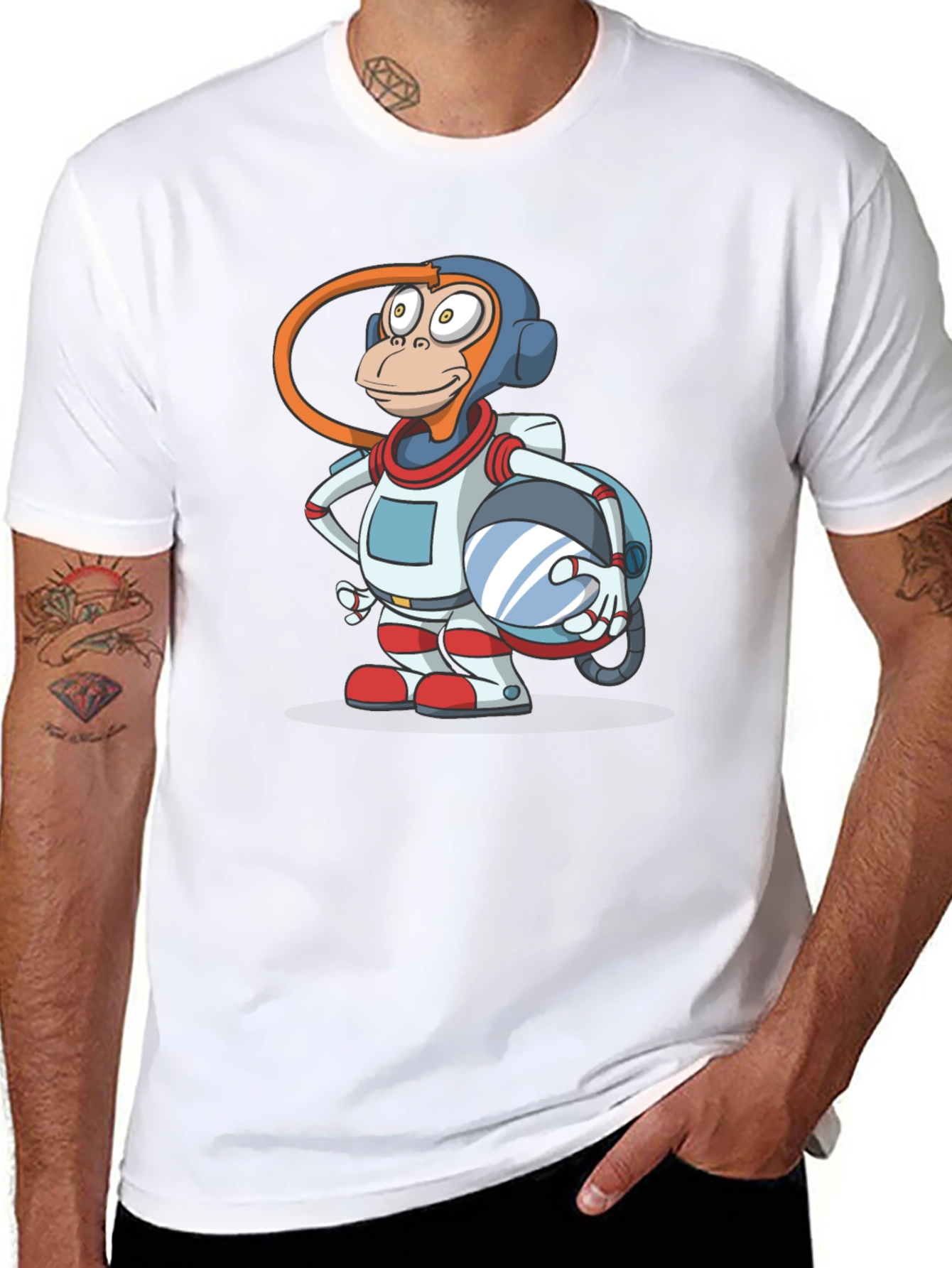 Astronaut Monkey Graphic T-Shirt