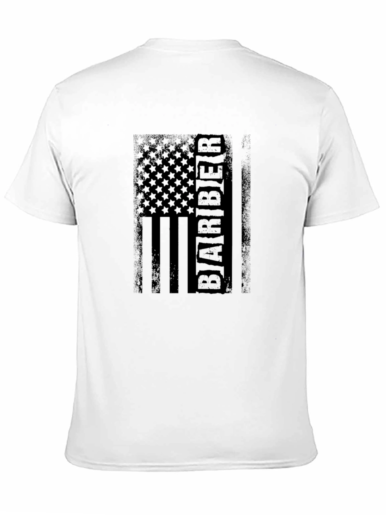 Barber Distressed American Flag Black T-Shirt