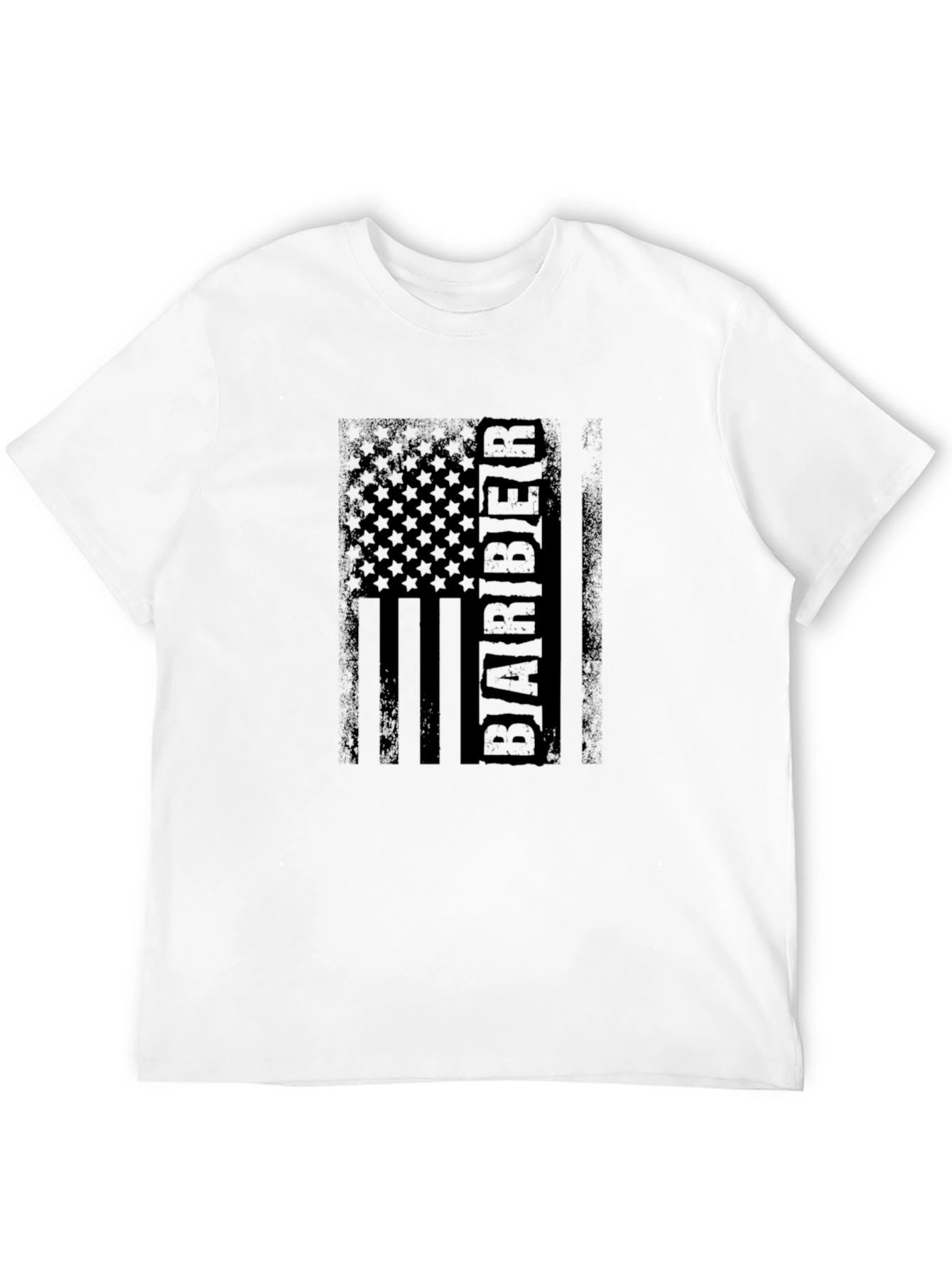 Barber Distressed American Flag Black T-Shirt