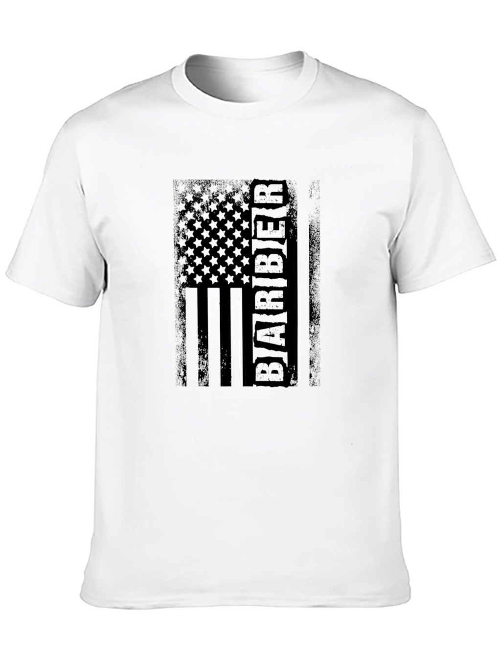 Barber Distressed American Flag Black T-Shirt
