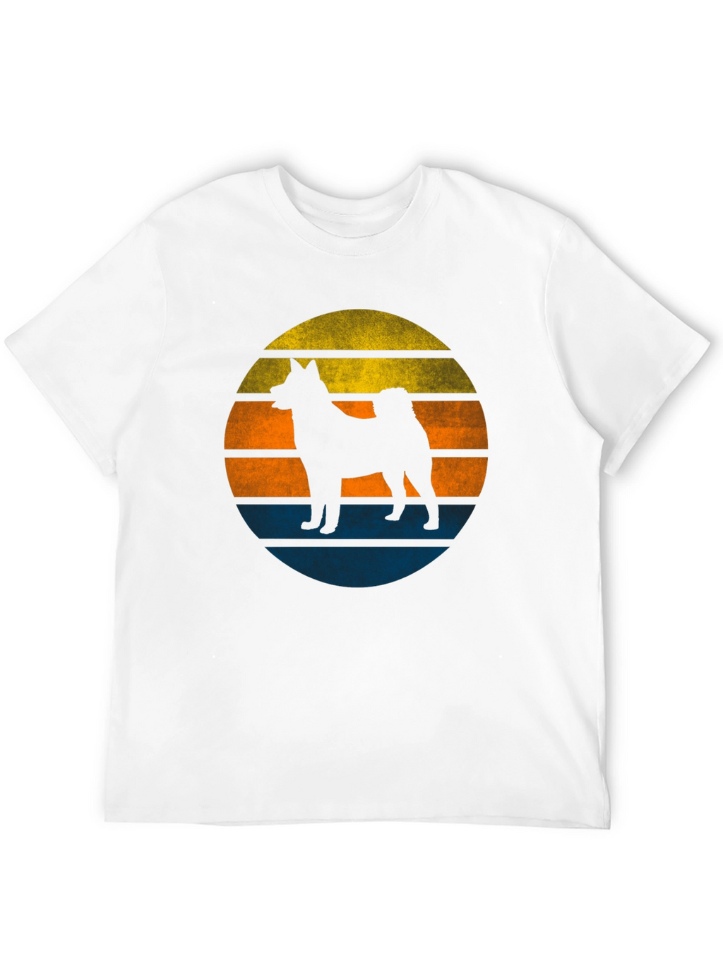 Retro Dog Sunset Graphic Tee - Mens Black T-Shirt