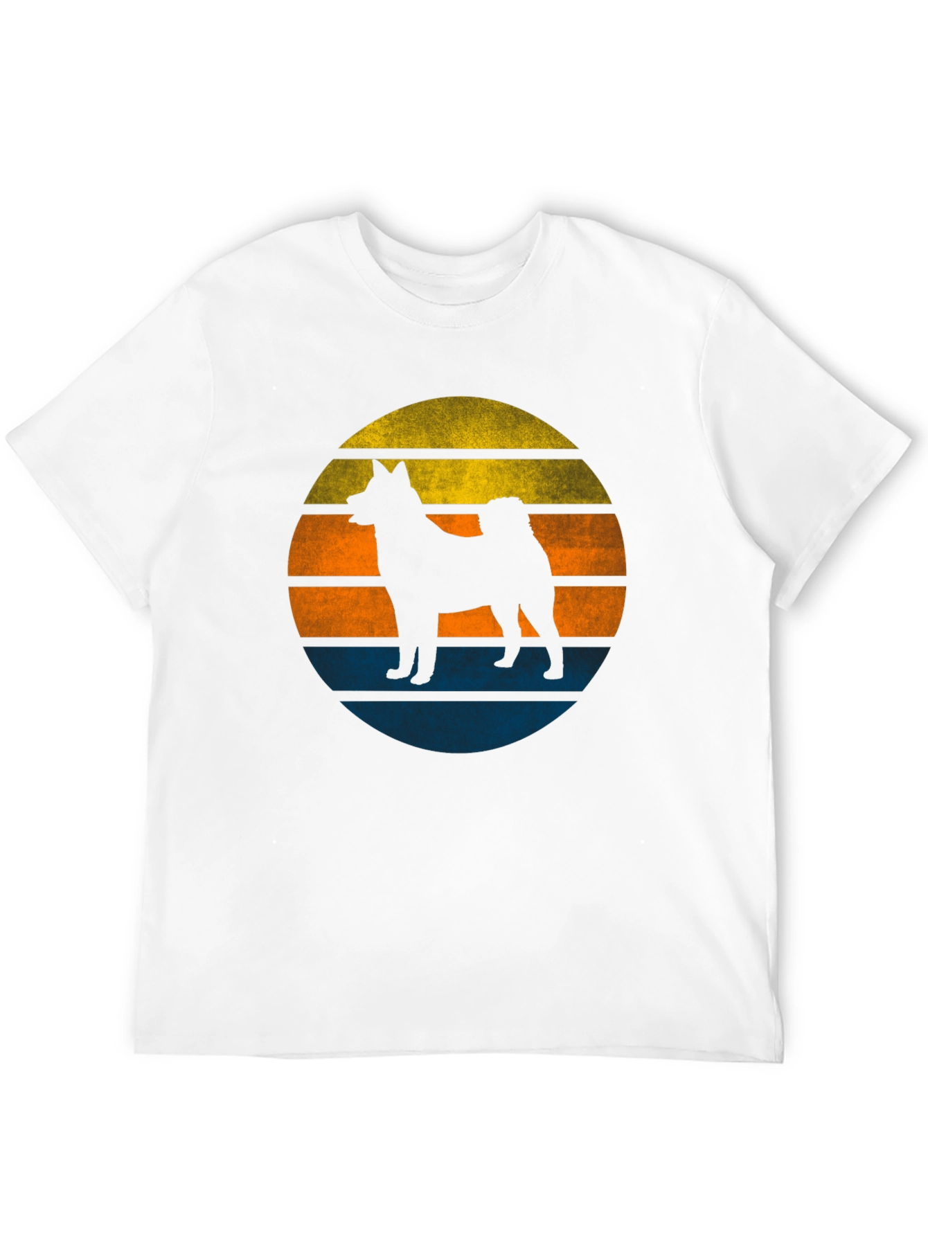 Retro Dog Sunset Graphic Tee - Mens Black T-Shirt