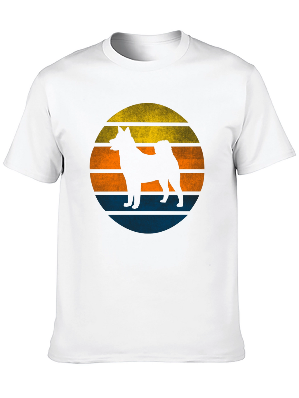 Retro Dog Sunset Graphic Tee - Mens Black T-Shirt